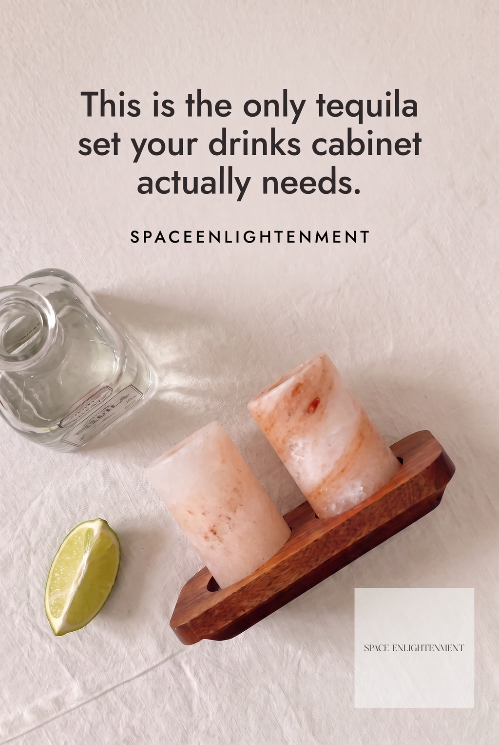 Himalayan Salt Shot Glasses Set of 2 With Wood Serving Stand