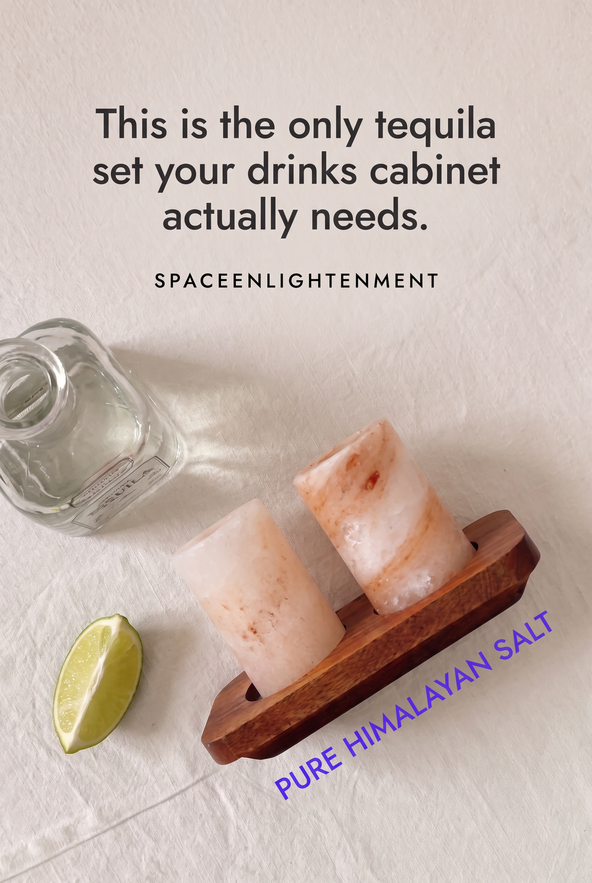 Himalayan Salt Shot Glasses Set of 2 With Wood Serving Stand
