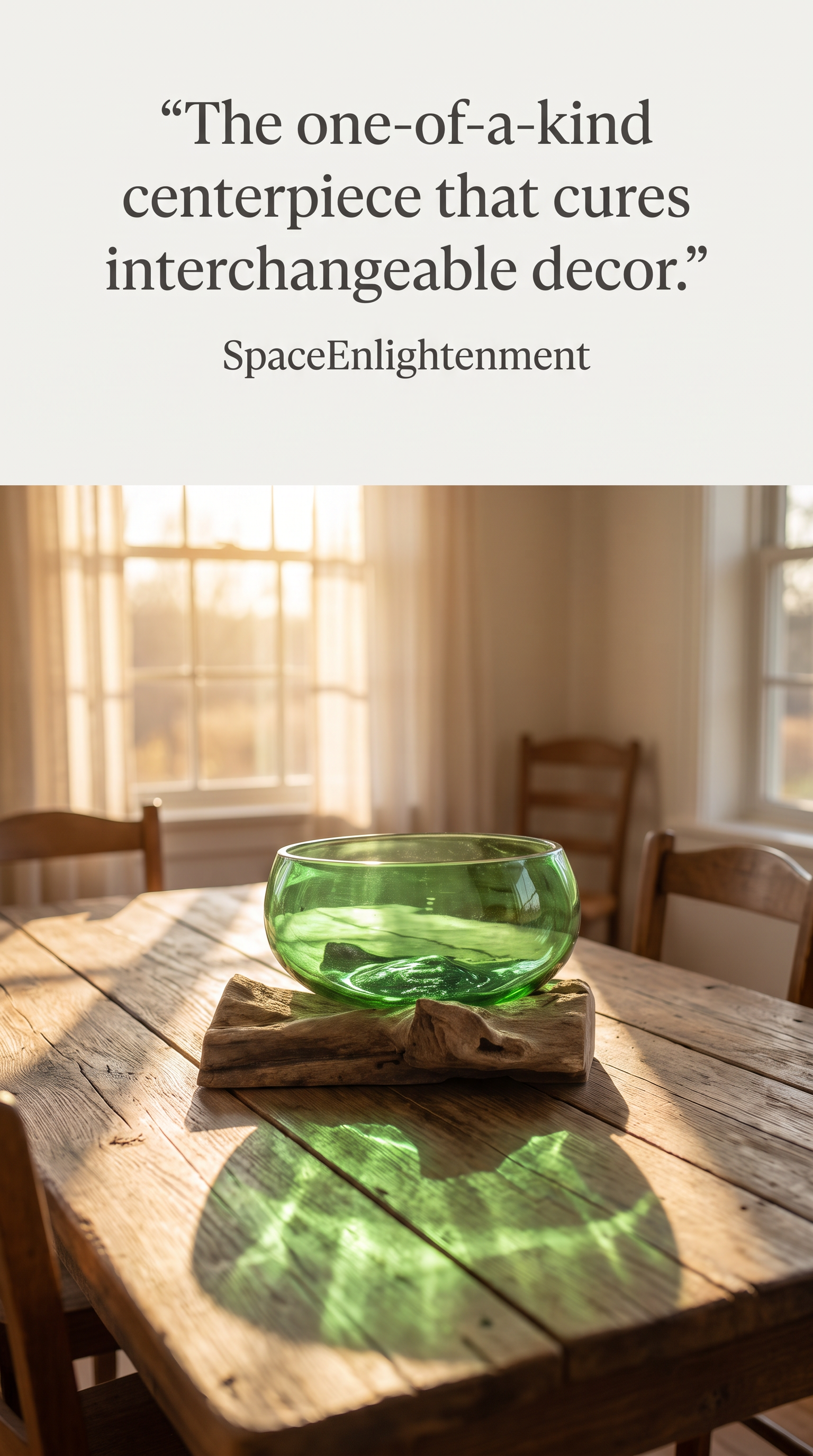 Green Glass Ornamental Bowl Handcrafted from Recycled Glass and Gamal Wood