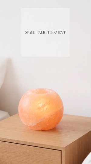 Round Salt Candle Holder Natural Himalayan Crystal Salt Rock