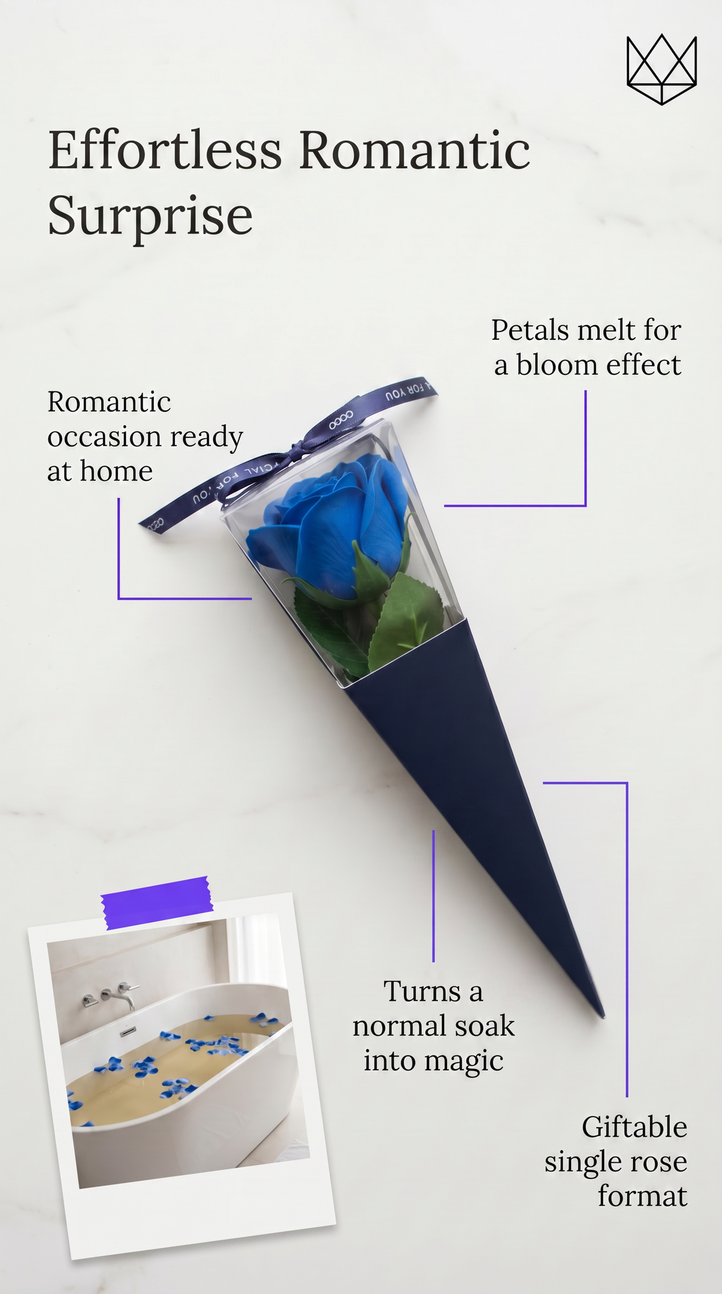 Luxury Bath Soap Flowers Blue Rose Petals.