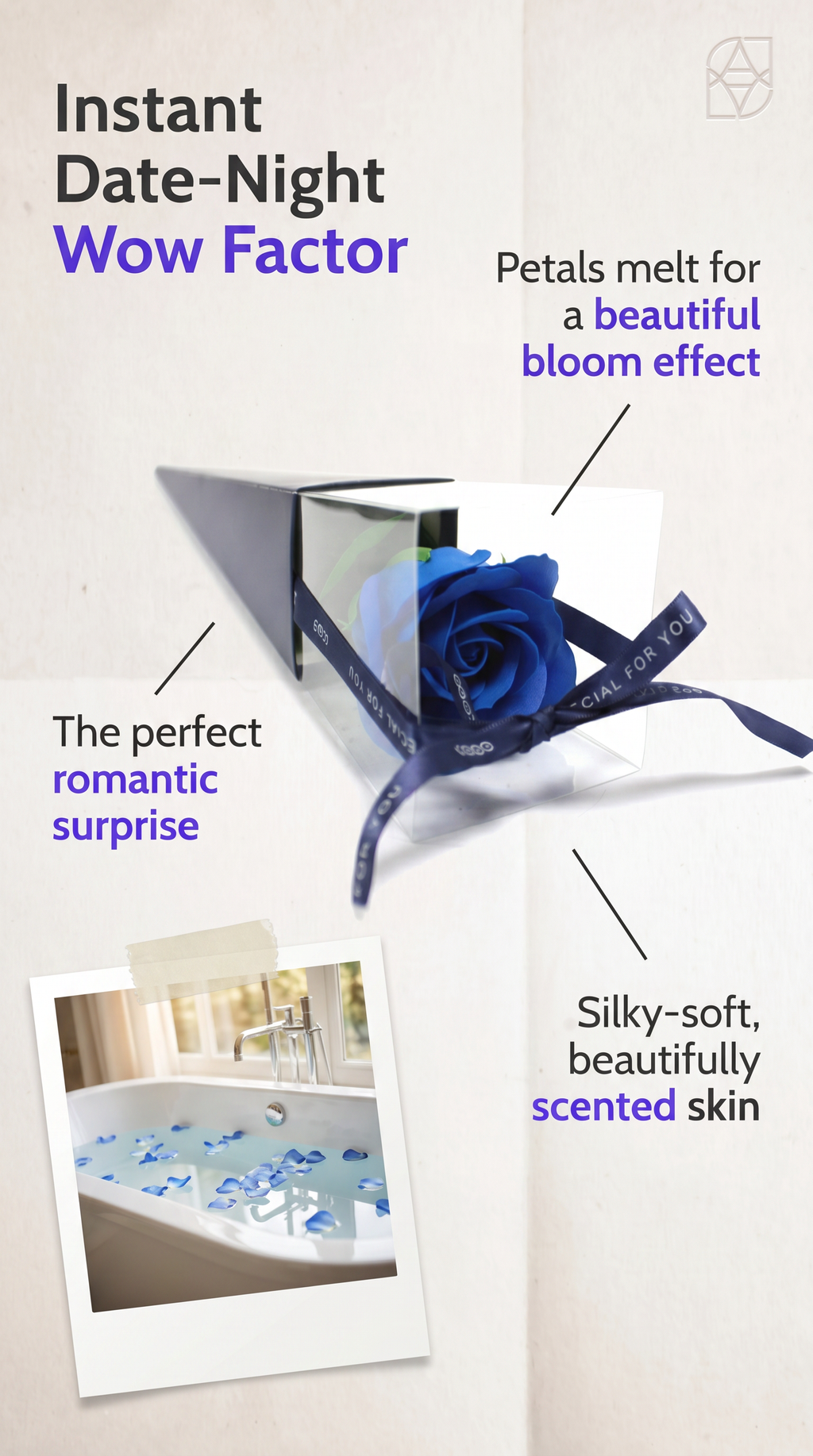 Luxury Bath Soap Flowers Blue Rose Petals.