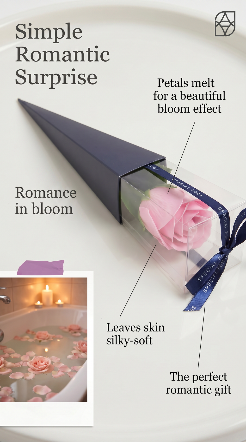 Luxury Bath Soap Flowers Blue Rose Petals.