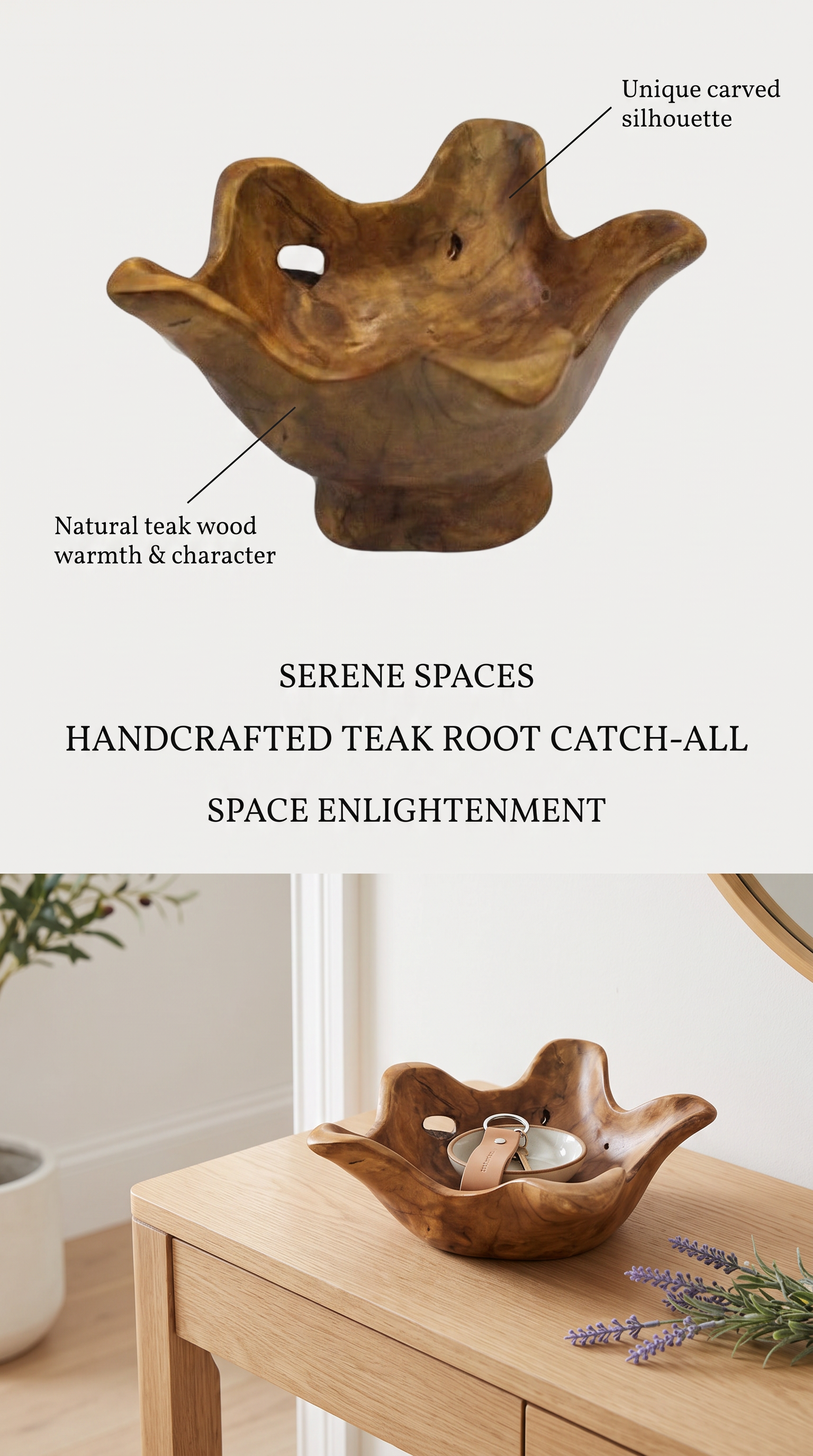 Small Round Bowl Decorative Teak Wood Bowl