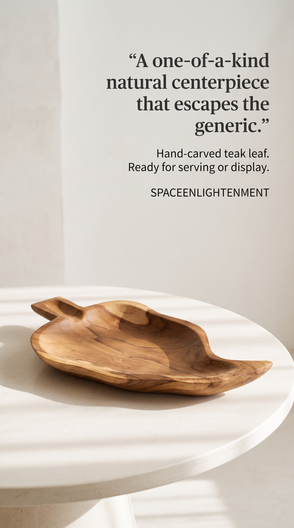 Leaf Shaped Bowl Handcarved Teak Root