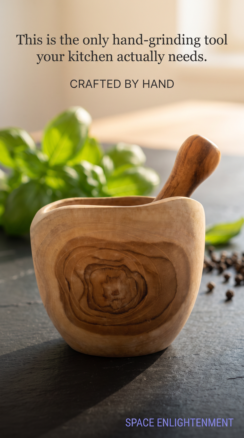 Pestal & Morter Set Handcrafted From Teakwood - LARGE