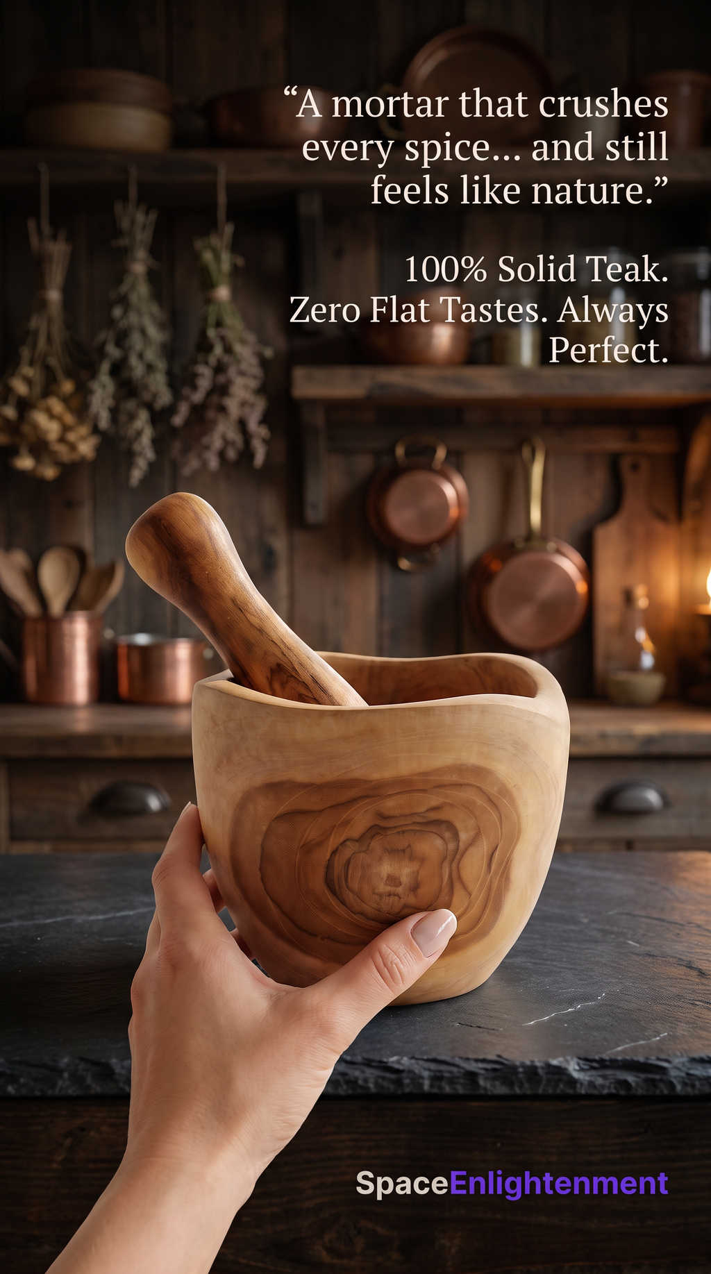 Pestal & Morter Set Handcrafted From Teakwood - LARGE
