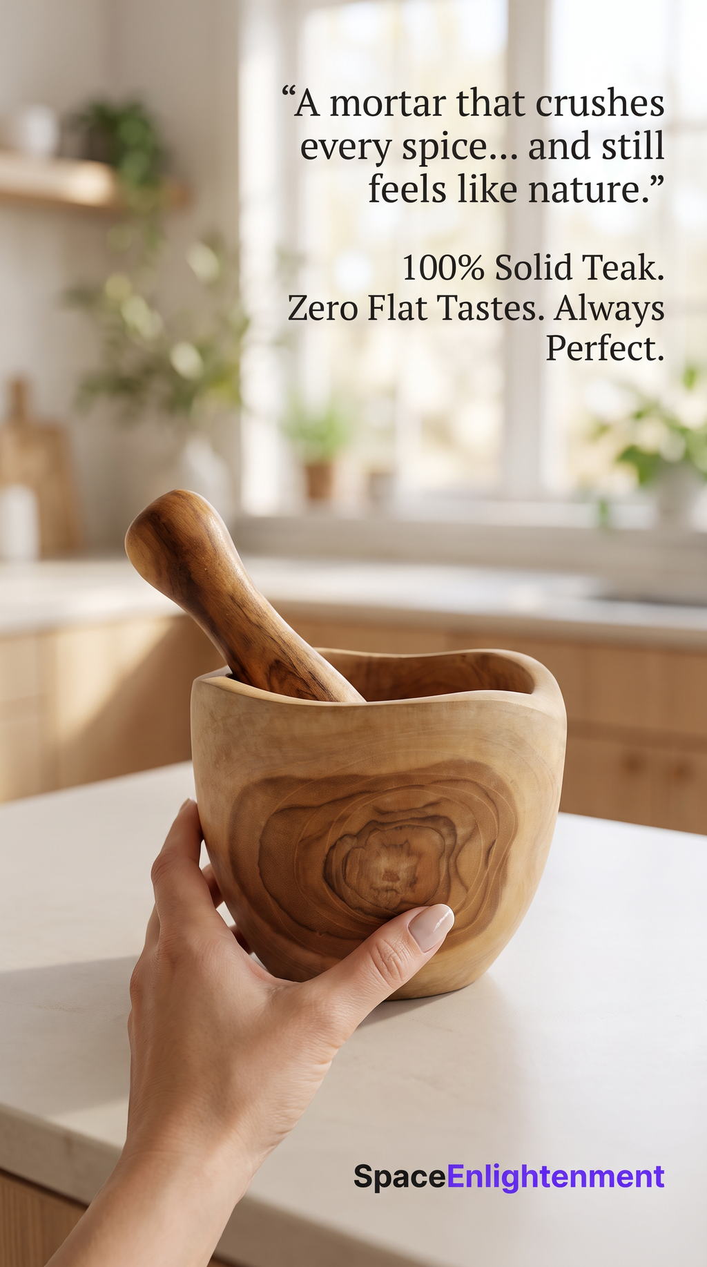 Pestal & Morter Set Handcrafted From Teakwood - LARGE