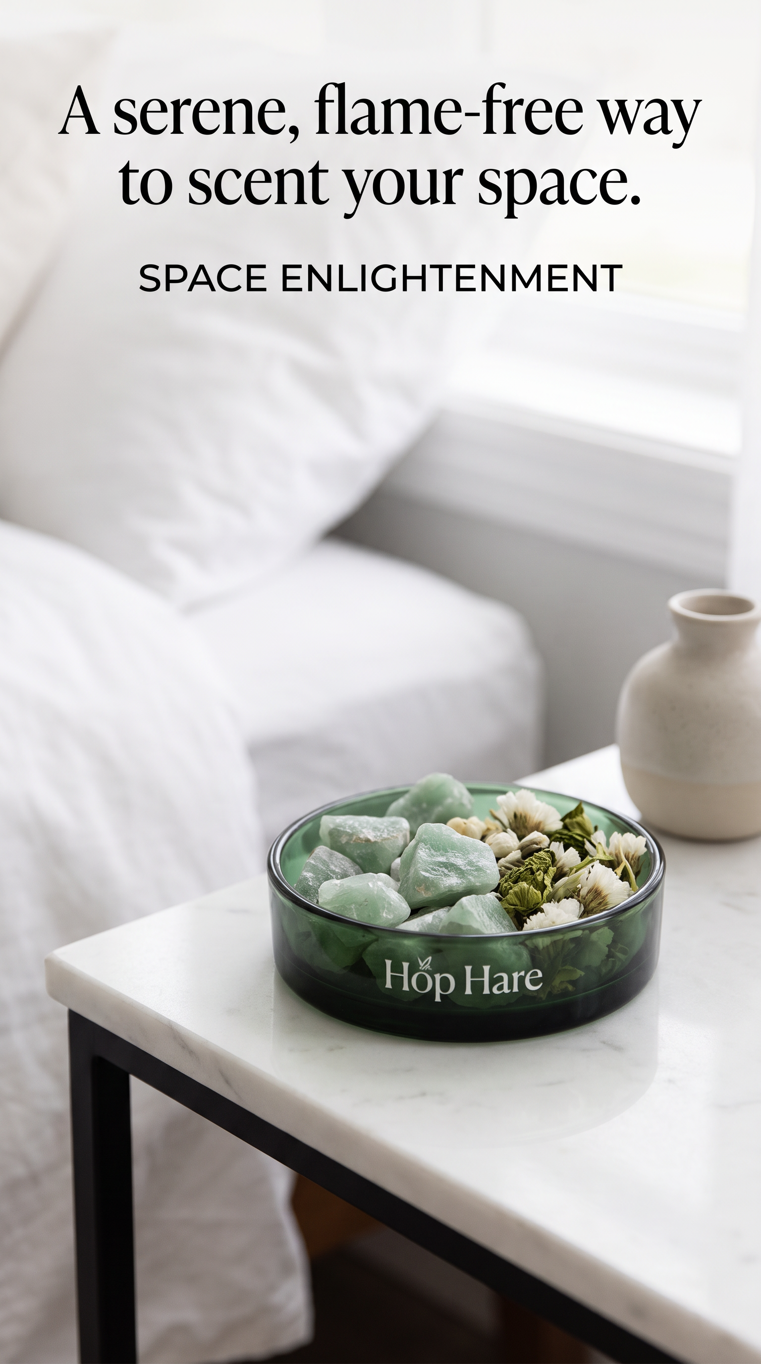 Diffusing Green Aventurine Crystals with Dried Floral Home Decor