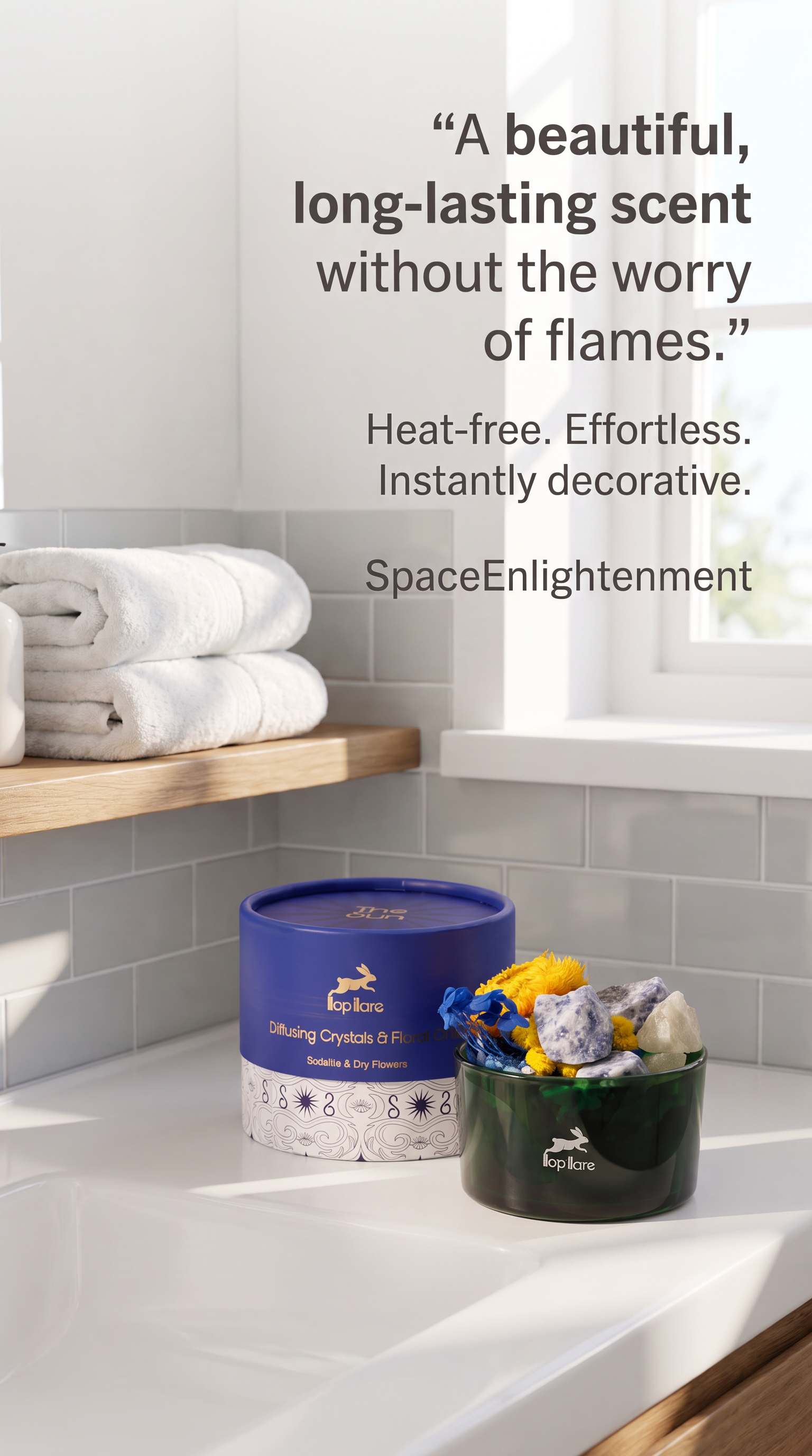 Diffuser Crystals Dried Botanicals Set Elegant Decor