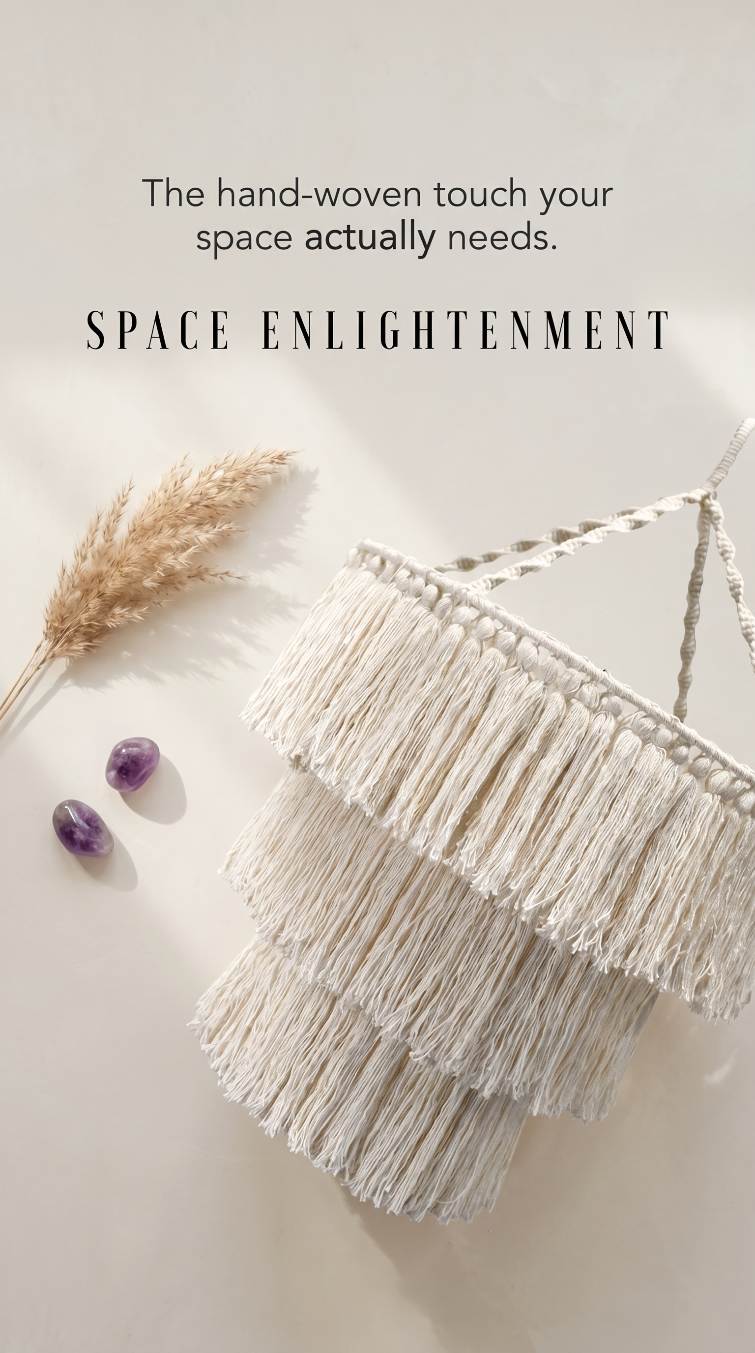 Handmade Macrame Soft Chandelier Natural White