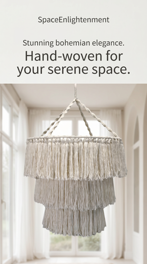Handmade Macrame Soft Chandelier Natural White