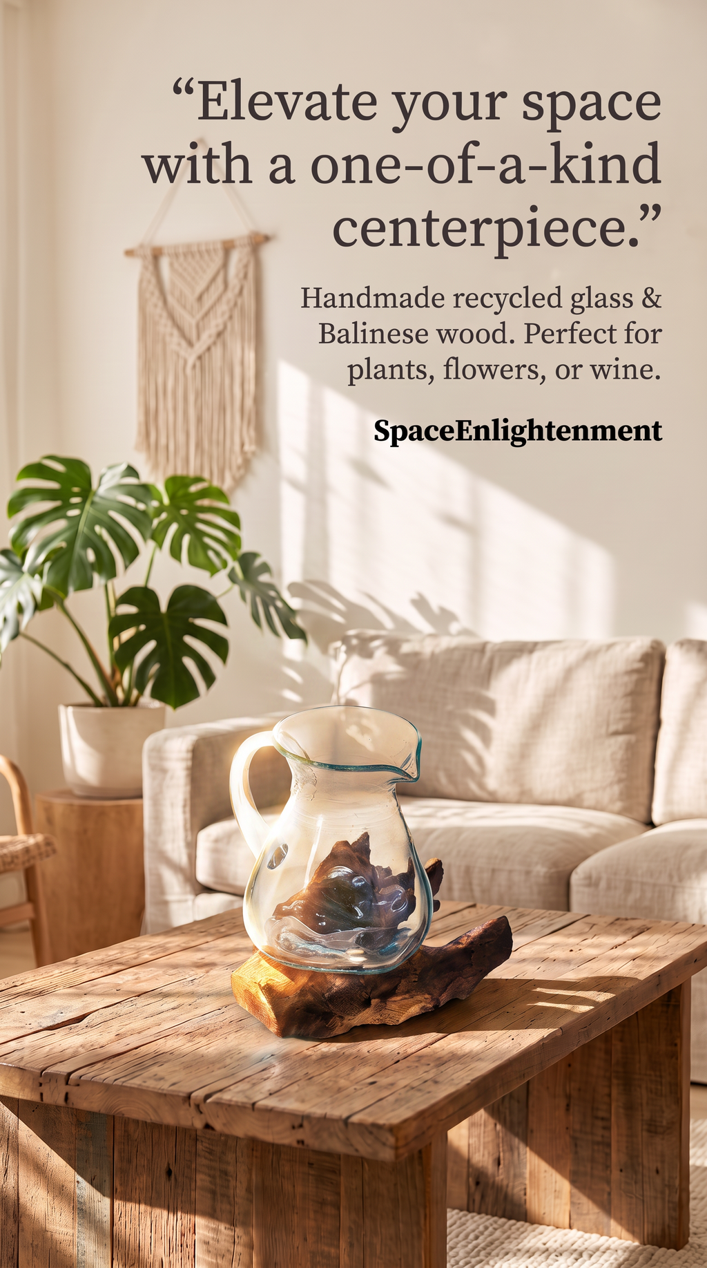 Water Jug Handcarved Ornamental & Practical