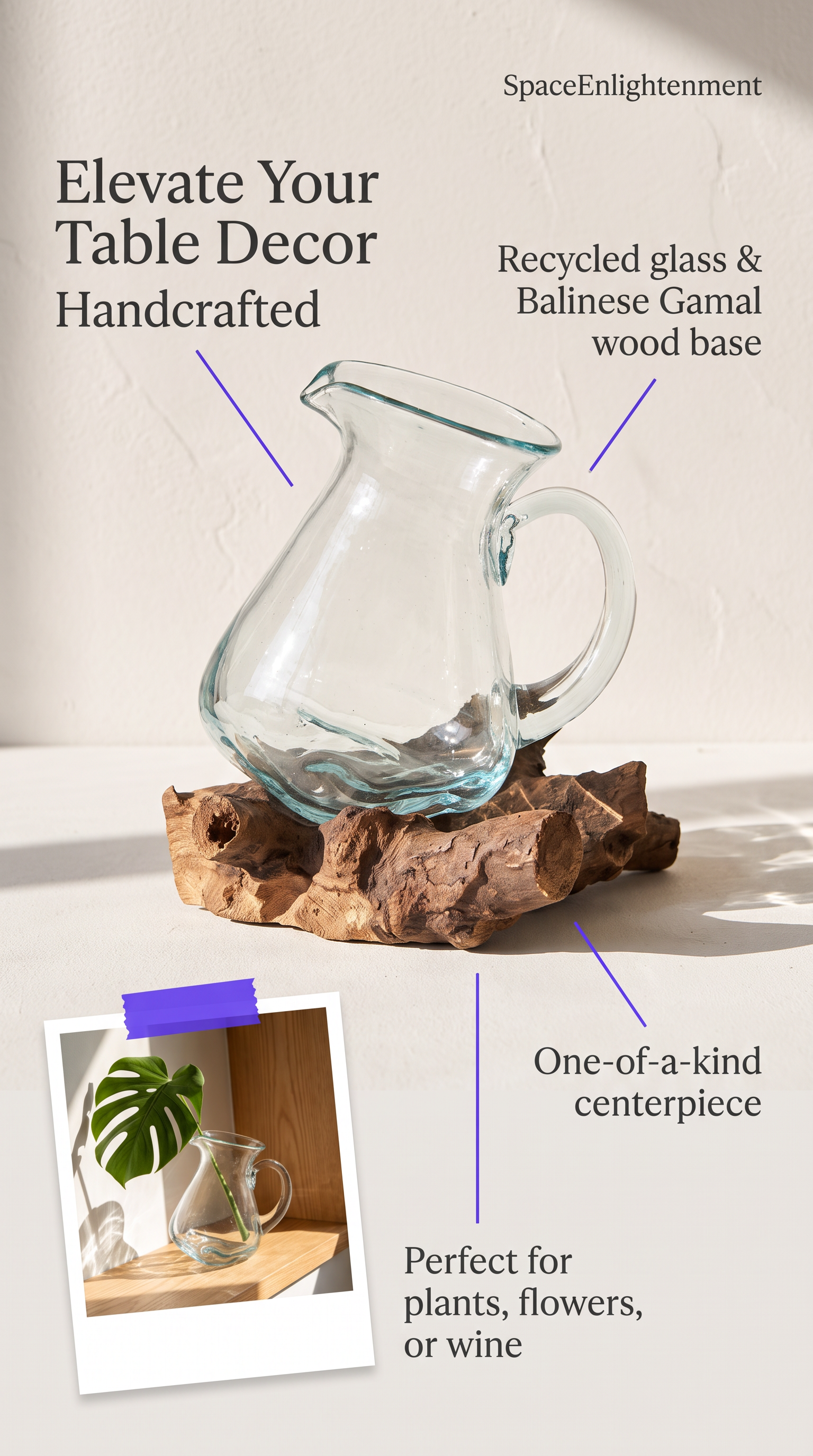 Water Jug Handcarved Ornamental & Practical