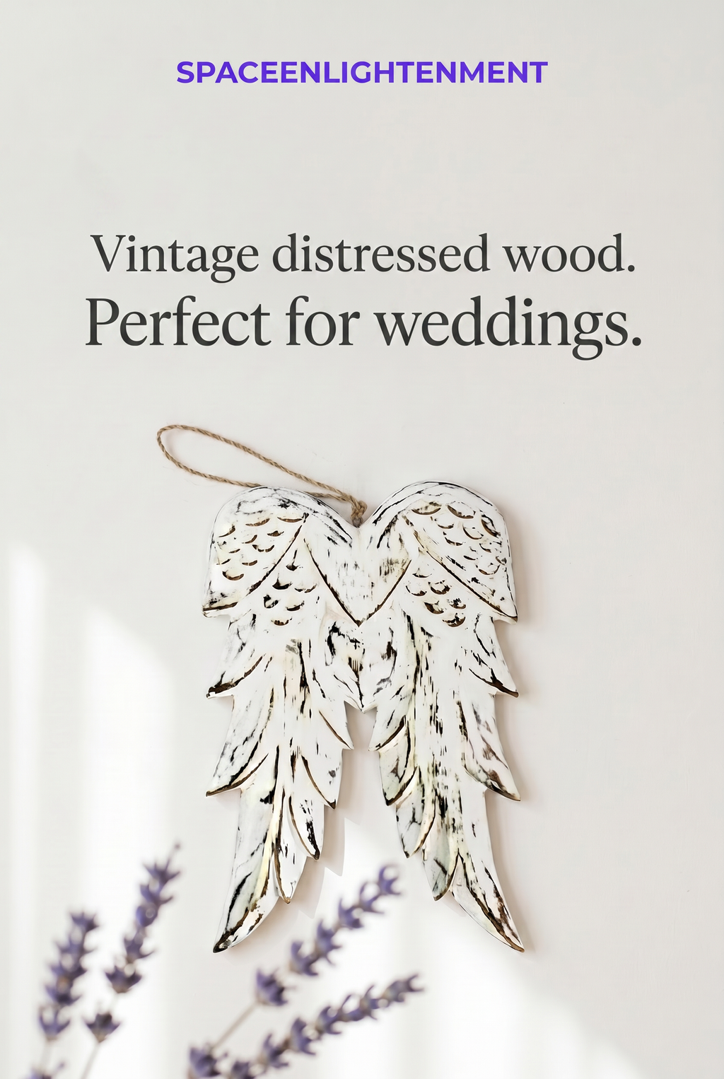Double Angel Wing Distressed Hand Crafted