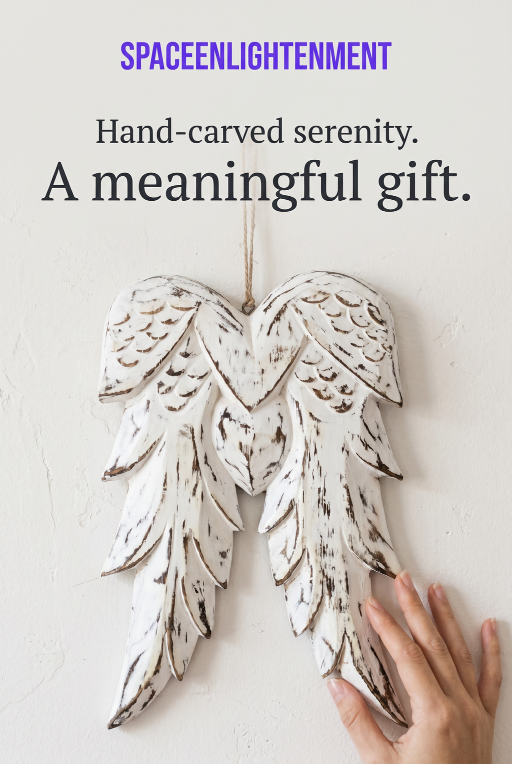 Double Angel Wing Distressed Hand Crafted
