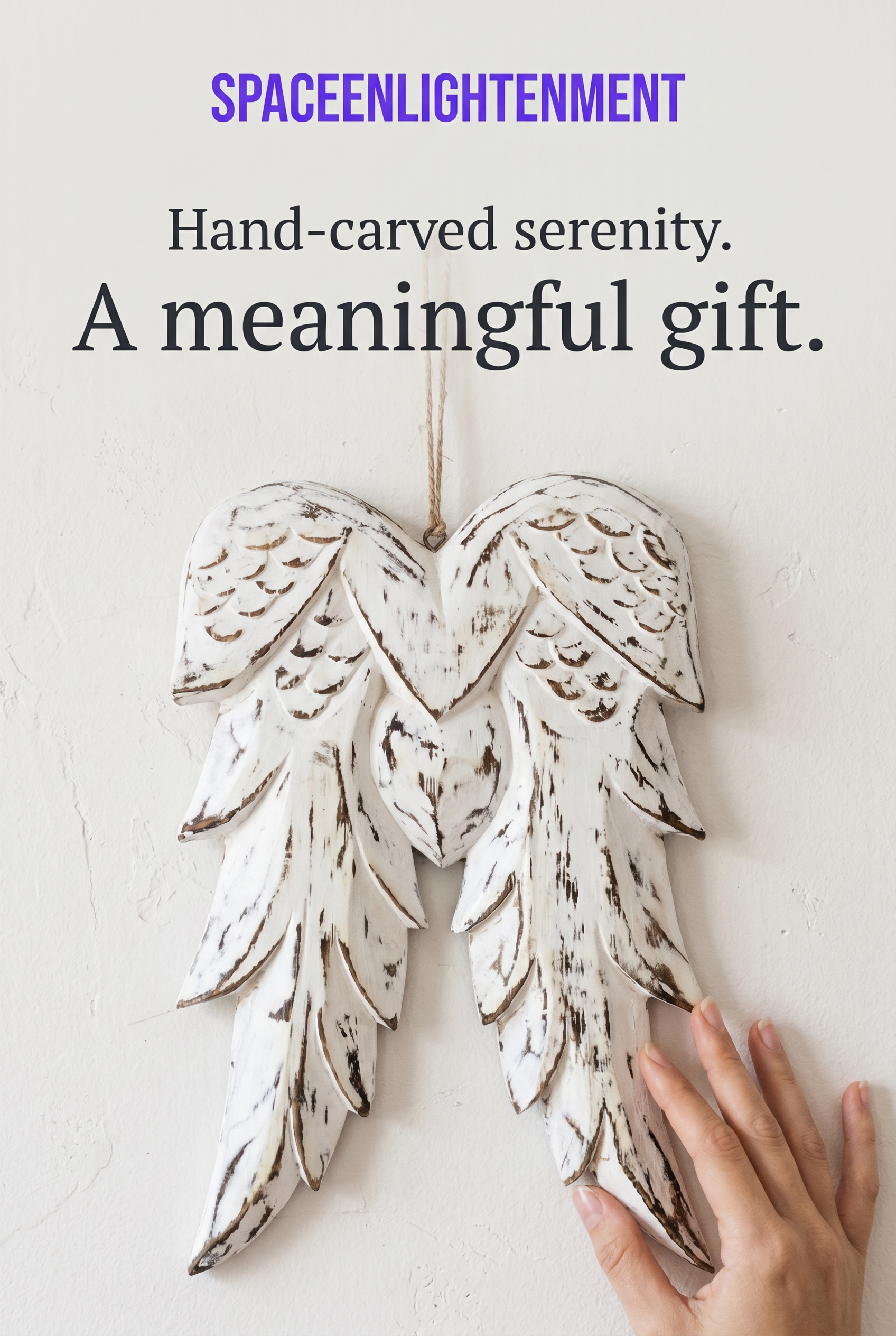 Double Angel Wing Distressed Hand Crafted