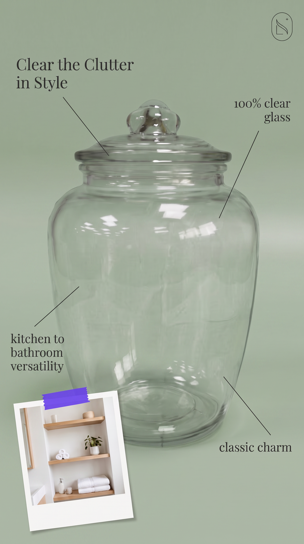 Large Classic Clear Candy and Sweet Jar
