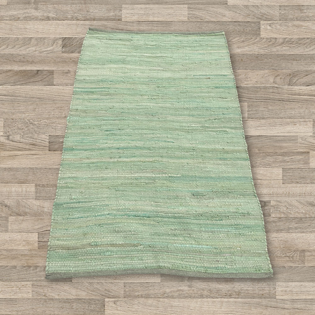 Cotton Rug - Aqua Colour LARGE Indian Handloom