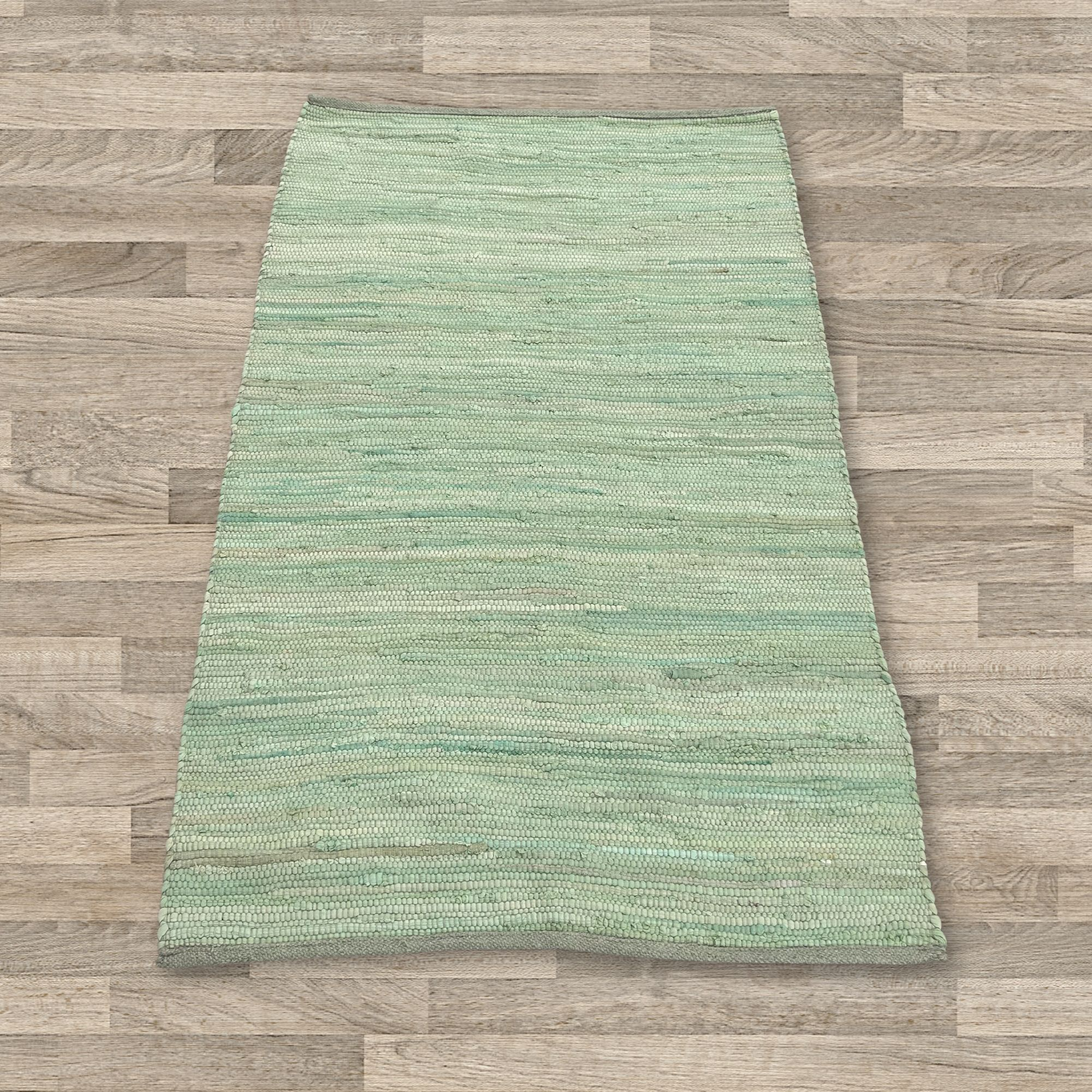 Cotton Rug - Aqua Colour LARGE Indian Handloom