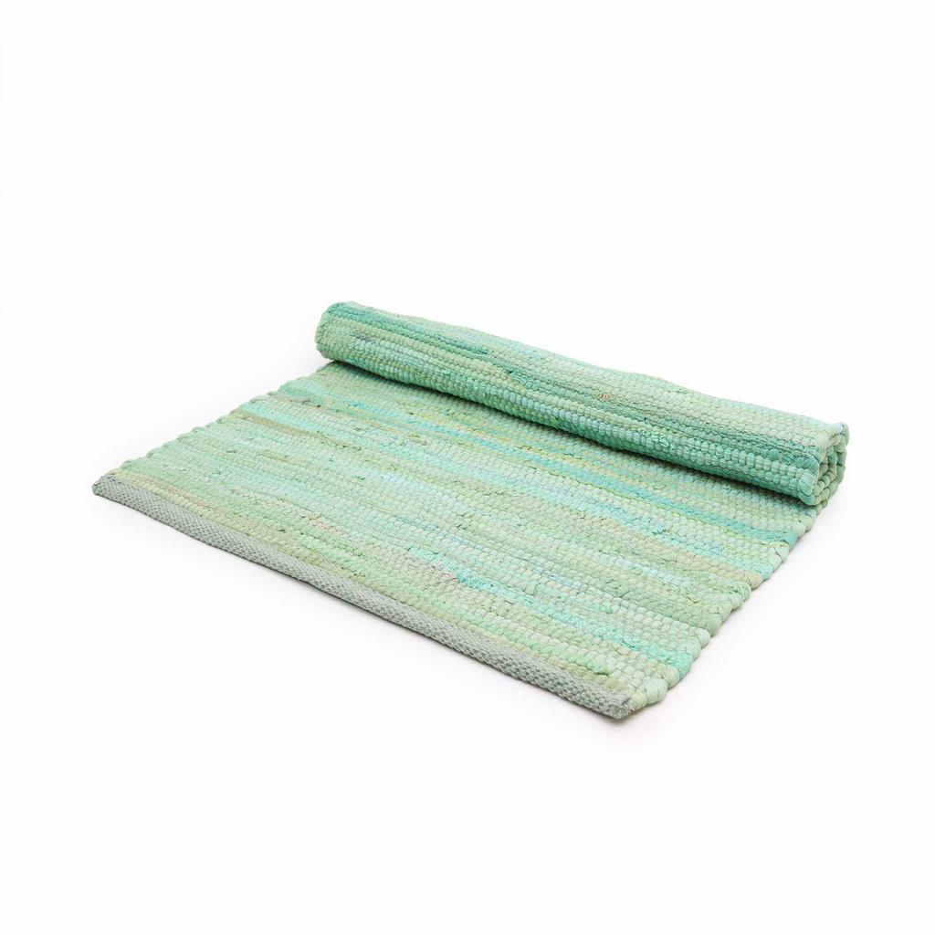 Cotton Rug - Aqua Colour LARGE Indian Handloom