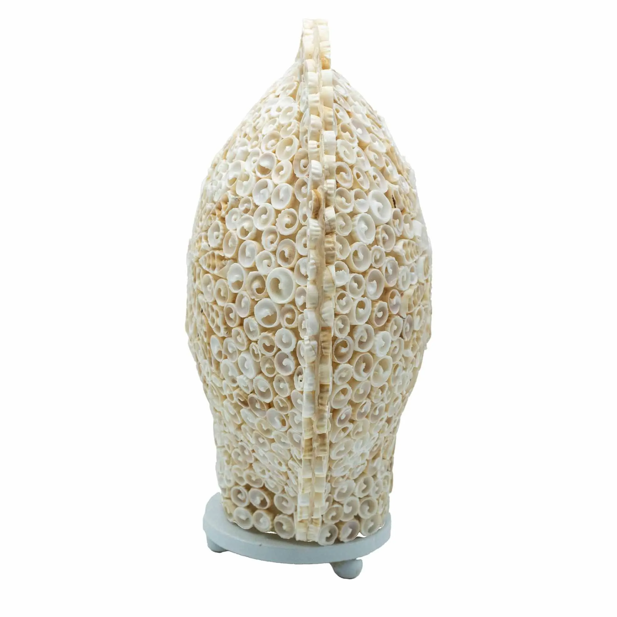 Boho Sea Shell Lamp, Large Round Cut Art Design, Coastal Beach Decor, Ambient Lighting