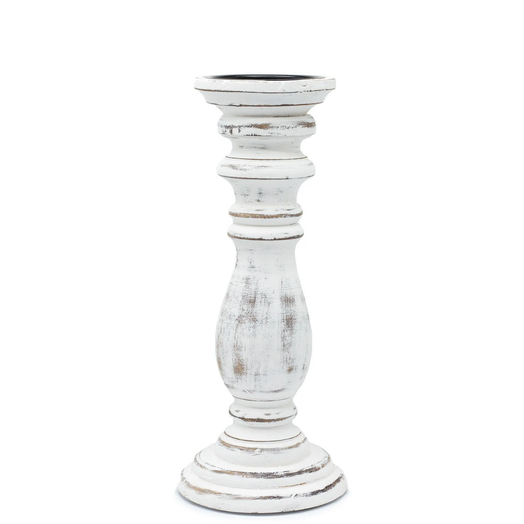 Large Classic Candle Stand Whitewash Natural Wood Grain