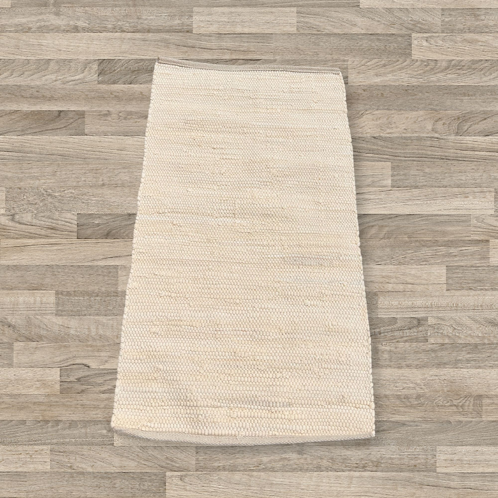 Cotton Rug - Cream Colour LARGE Indian Handloom