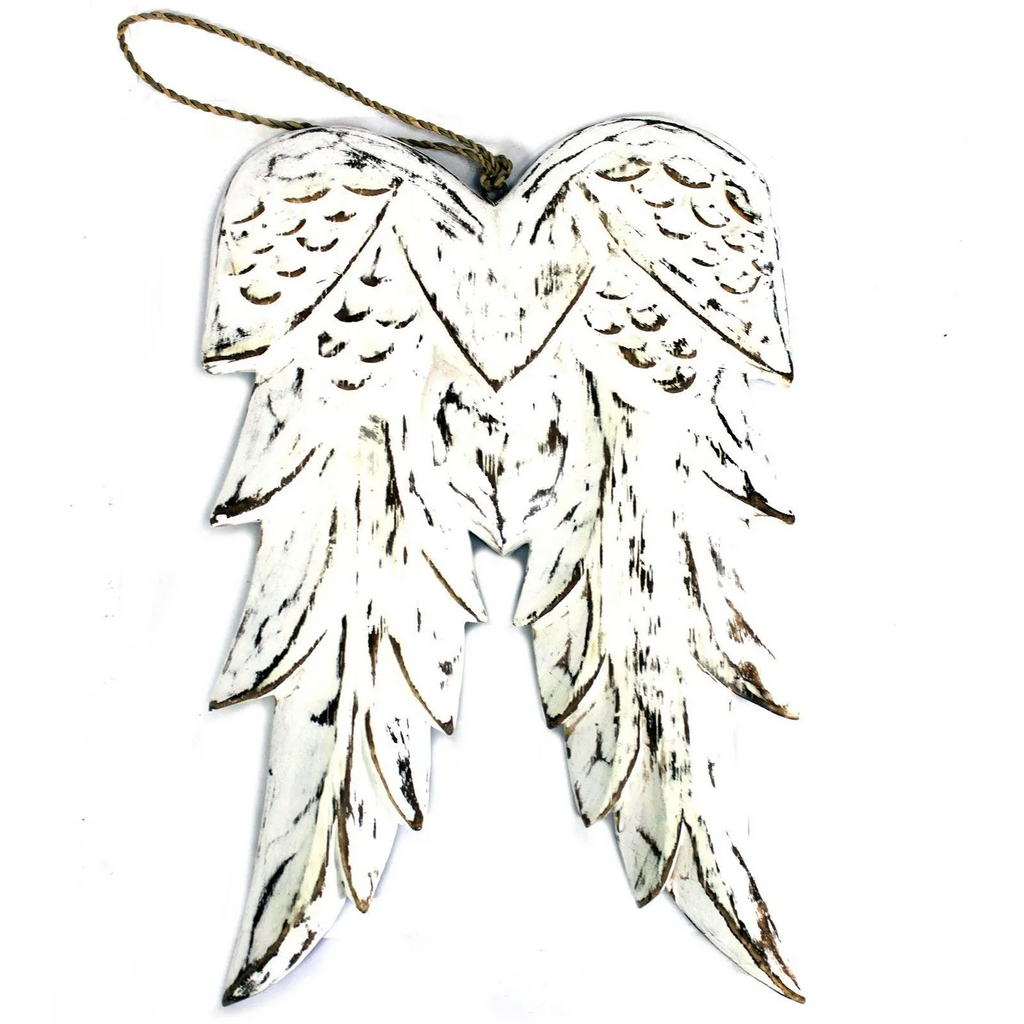 Double Angel Wing Distressed Hand Crafted