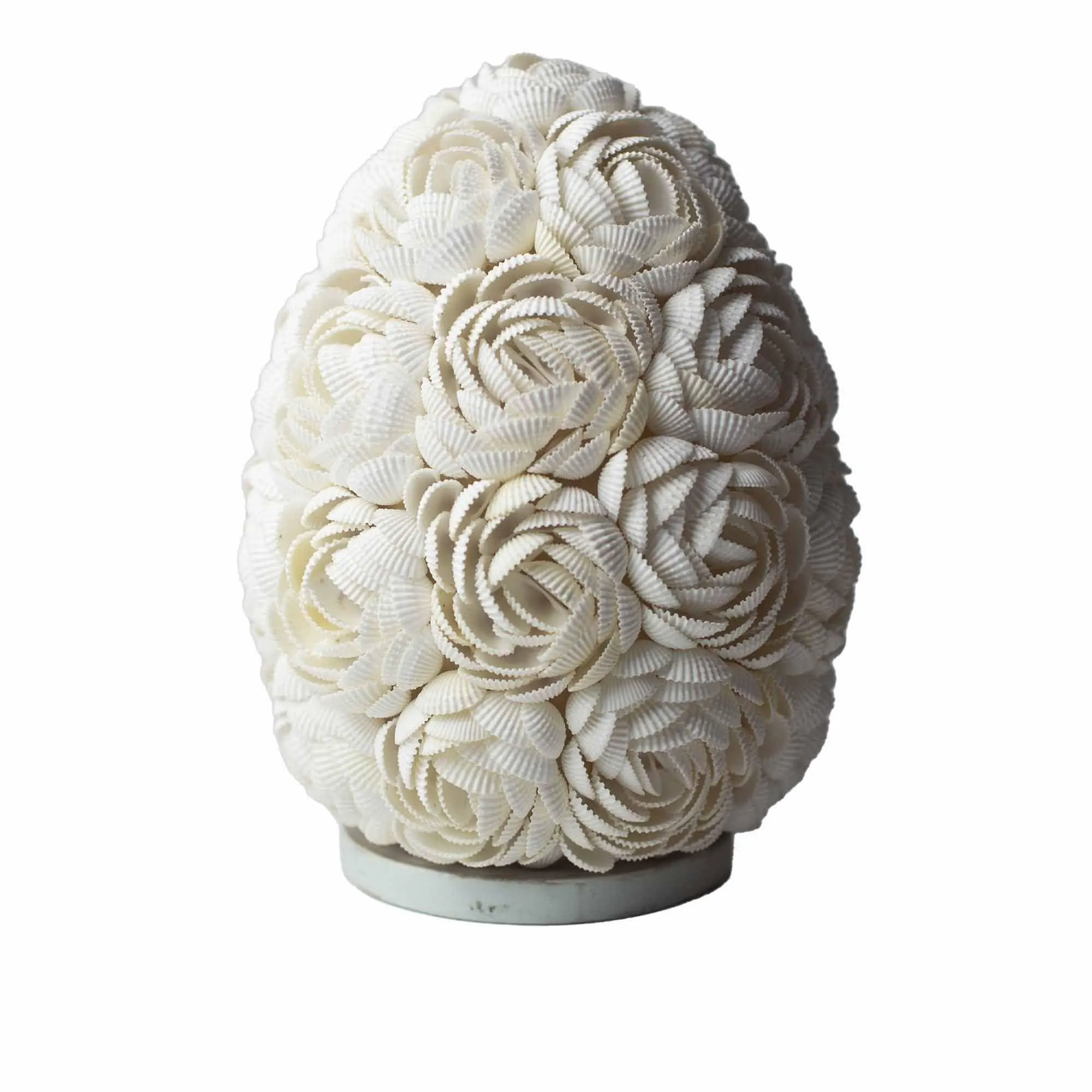 Layered Rose Petals Sea Shell Oval Shape Table Lamp