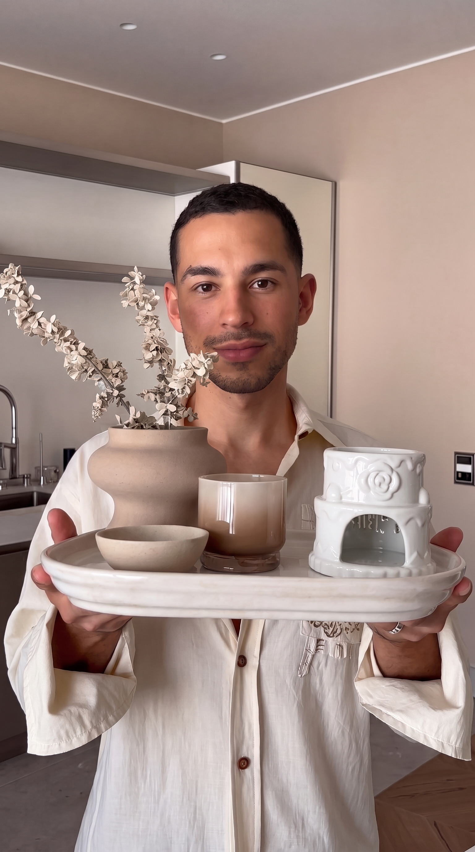 Ceramic Oil Burner Happy Birthday White