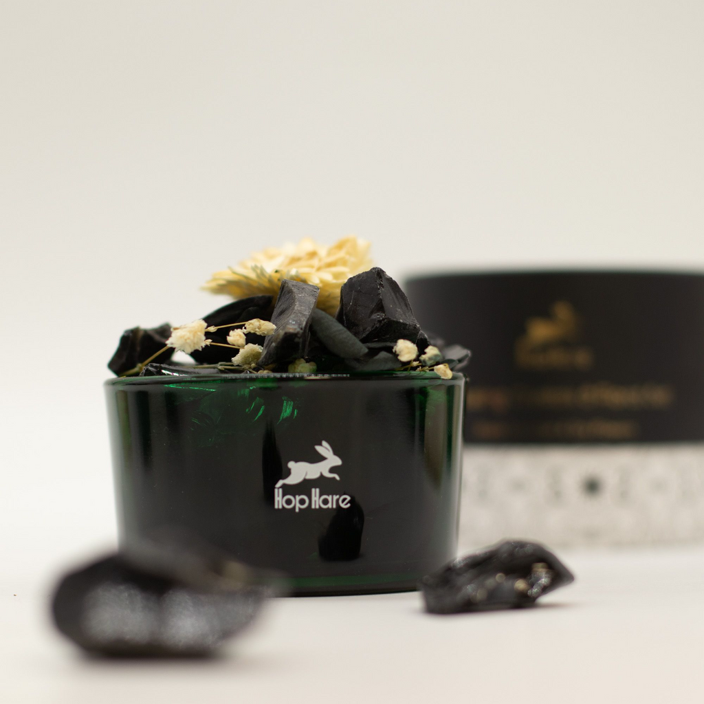 Diffuser Crystals & Floral Set Black Obsidian Crystals With Soft Dried Flowers