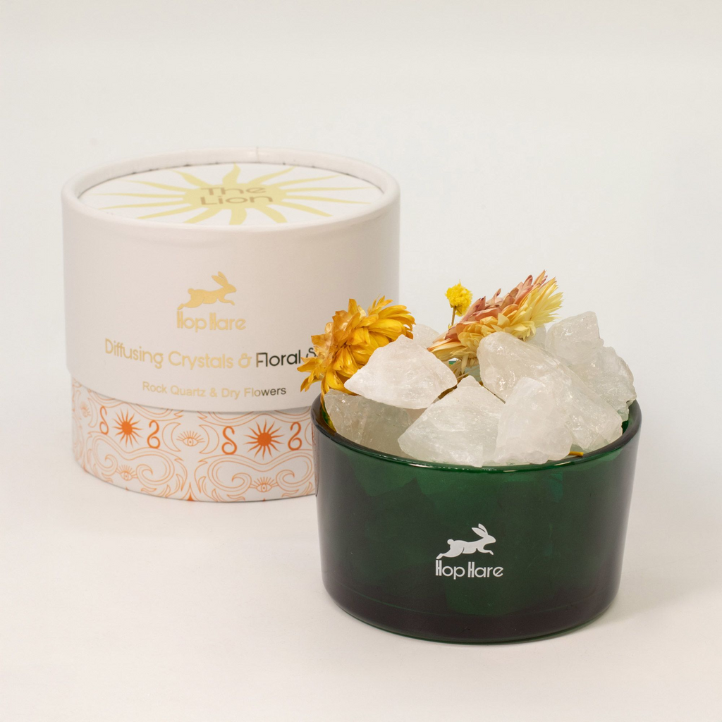 Diffusing Rock Crystals with Dried Florals Elegant Aromatherapy Décor