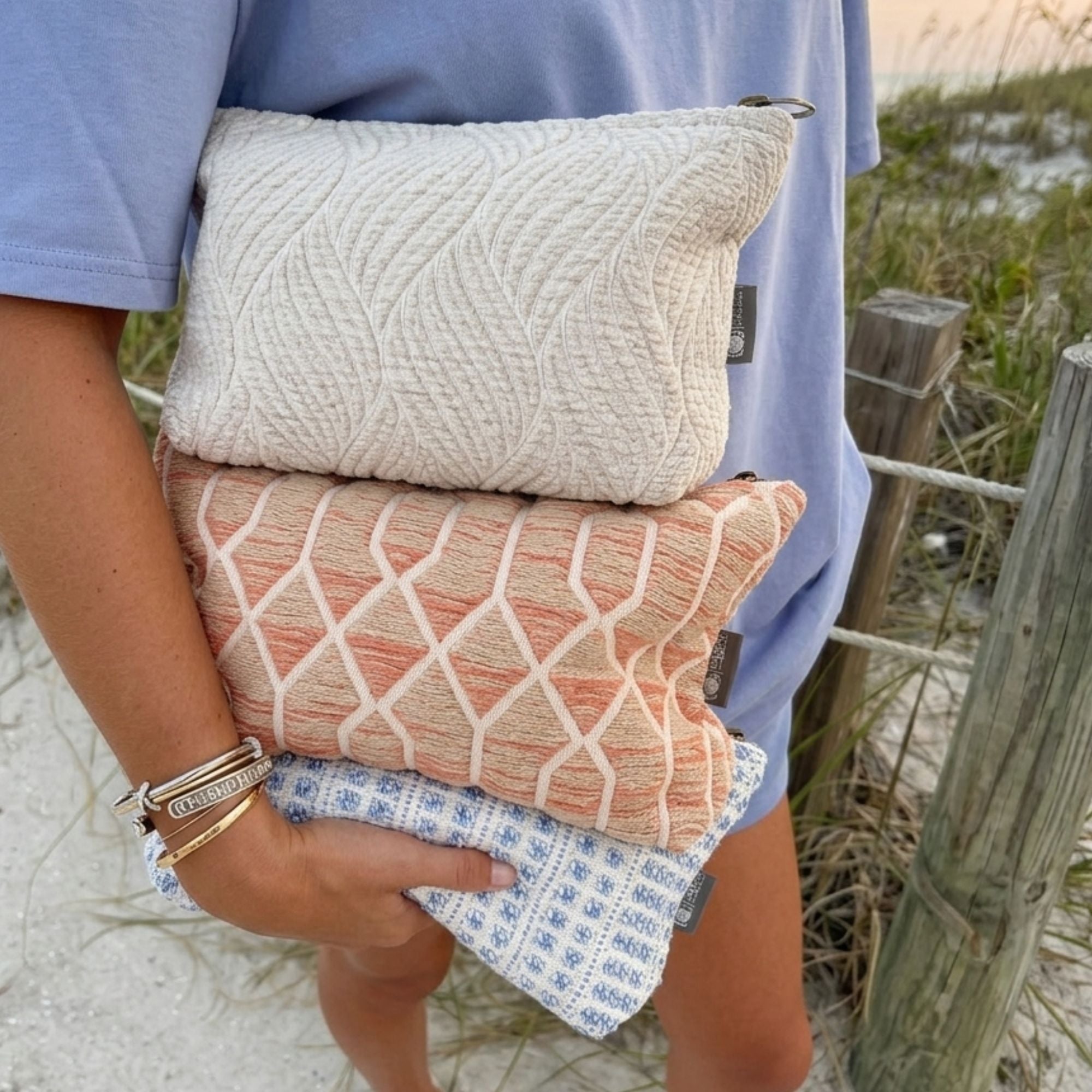 Jacquard Toiletry Bag Handmade Rose Lattice