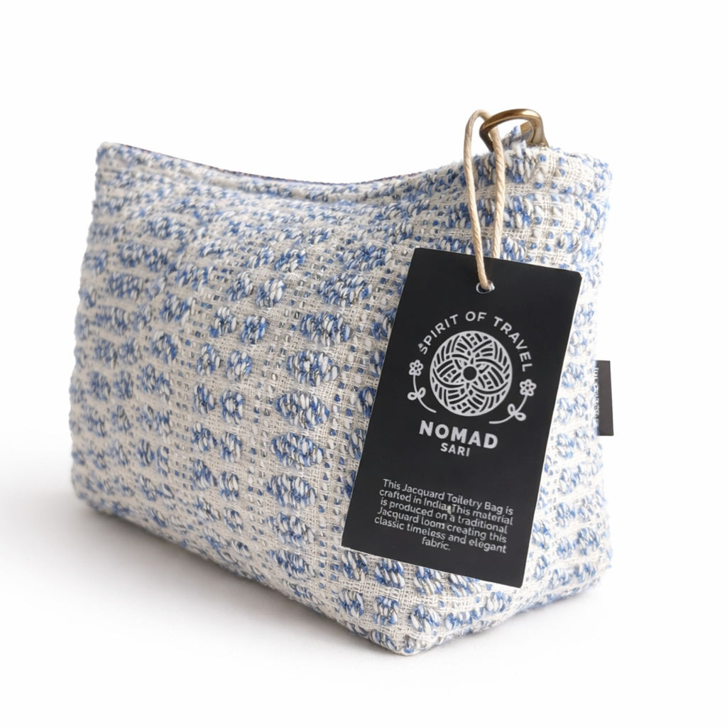 Jacquard Handmade Toiletry Bag Indigo Echo