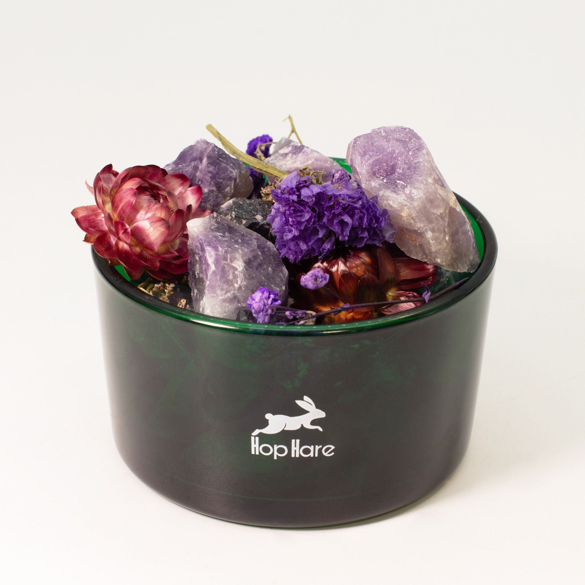 Diffuser Amethyst Crystals & Dried Botanical Floral Aromatherapy Elegant Decor