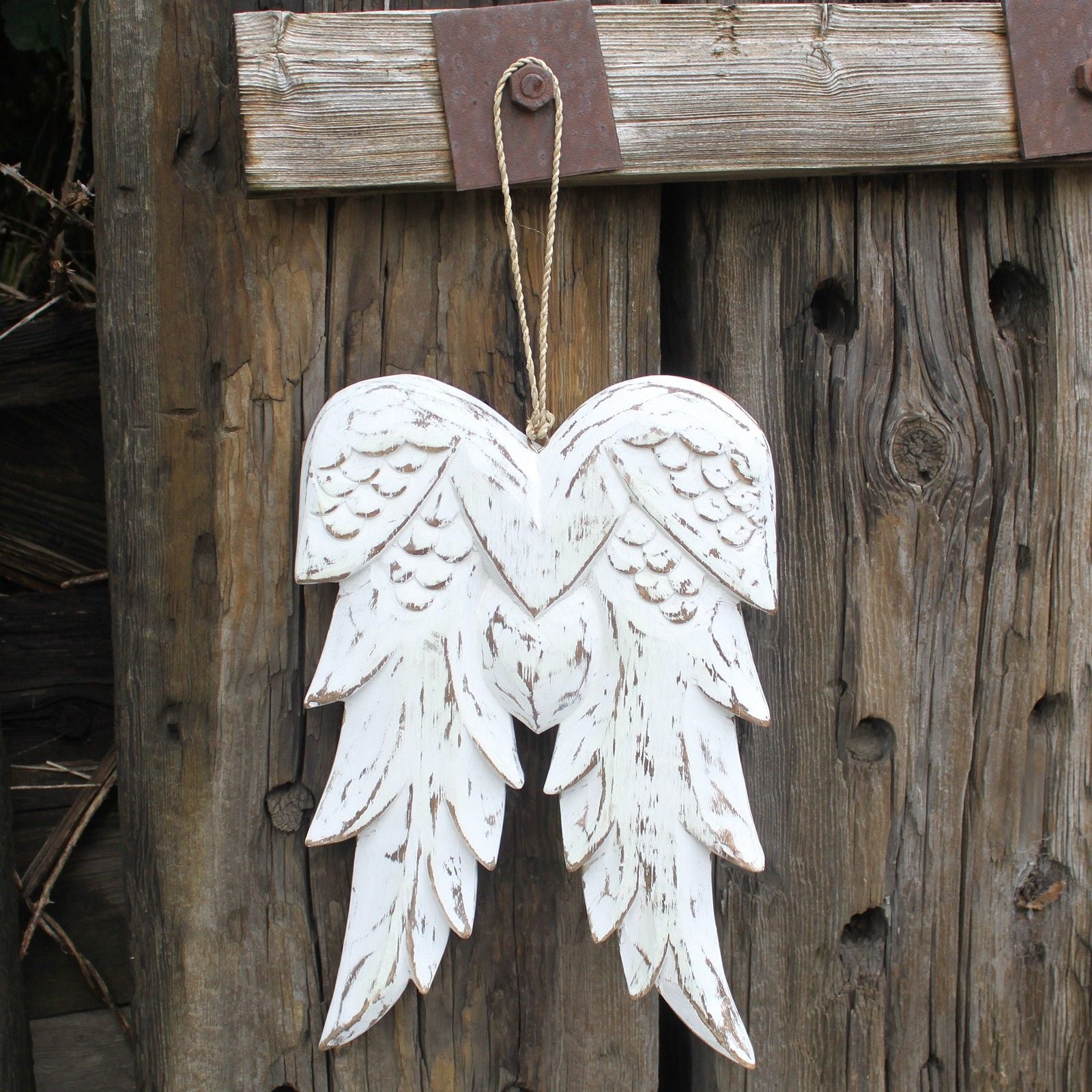 Double Angel Wing Distressed Hand Crafted