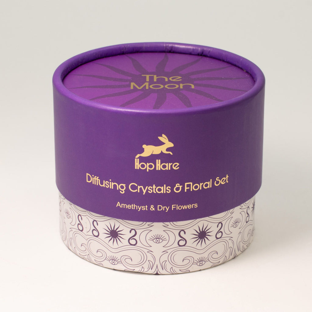 Diffuser Amethyst Crystals & Dried Botanical Floral Aromatherapy Elegant Decor