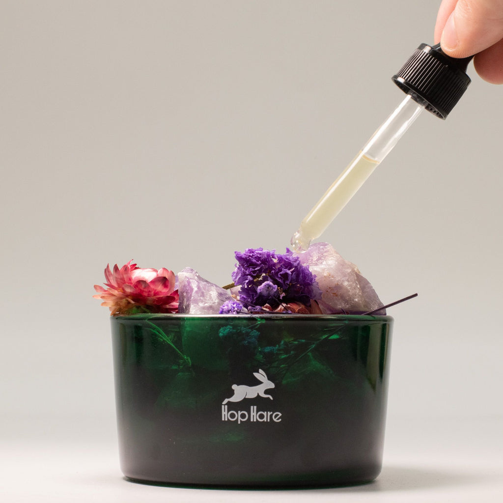 Diffuser Amethyst Crystals & Dried Botanical Floral Aromatherapy Elegant Decor