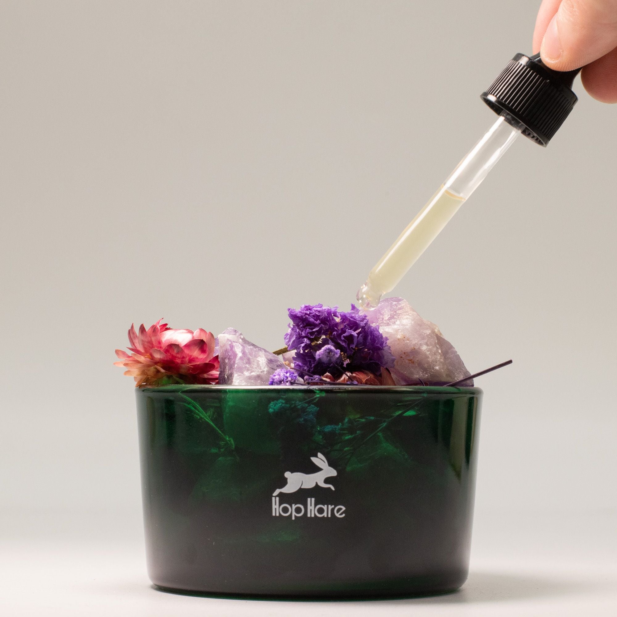 Diffuser Amethyst Crystals & Dried Botanical Floral Aromatherapy Elegant Decor