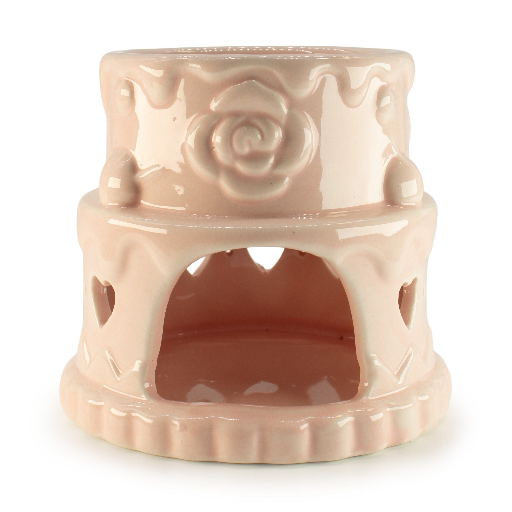 Ceramic Pink Oil Burner Hearts Design