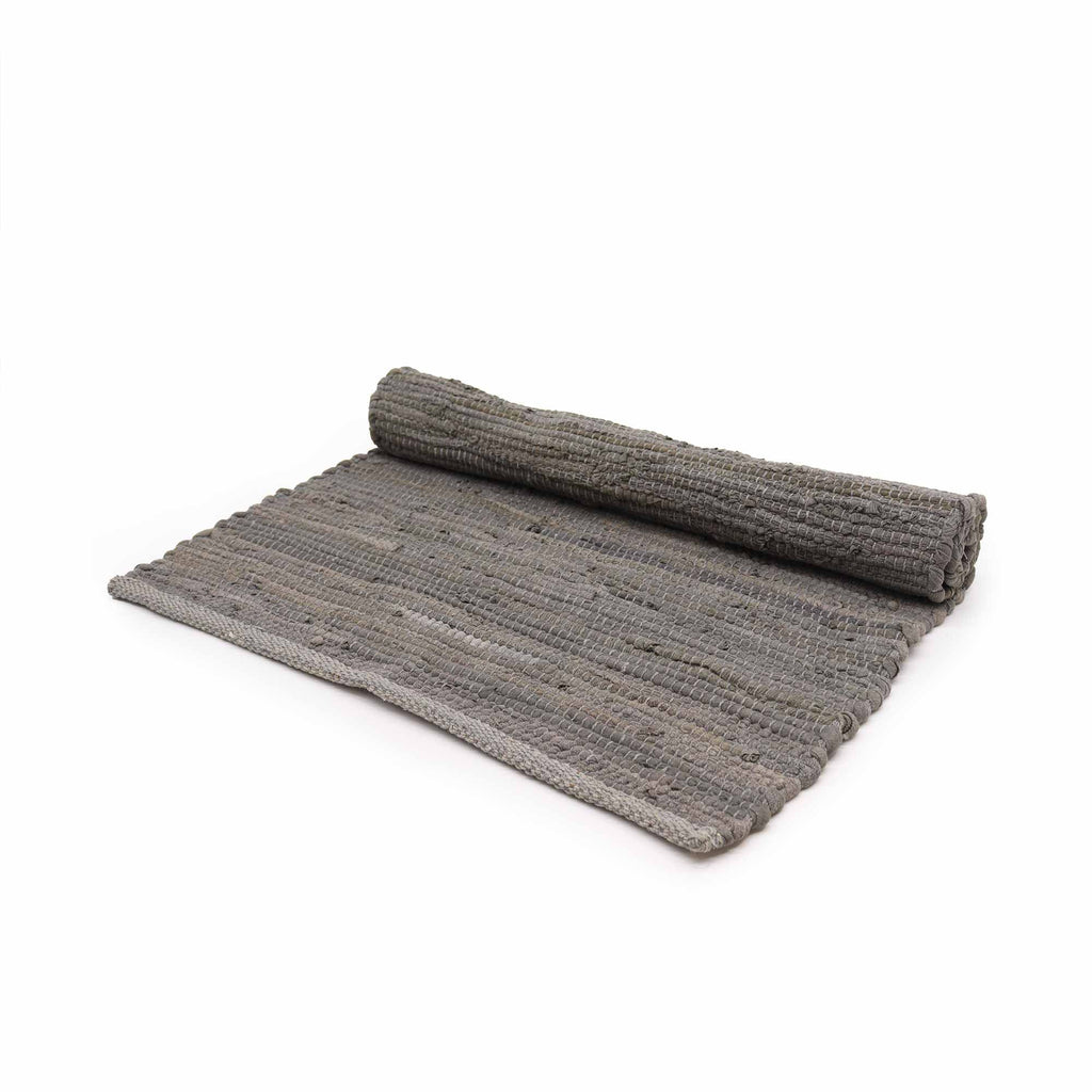 Cotton Rug - Charcoal Colour SMALL Indian Handloom