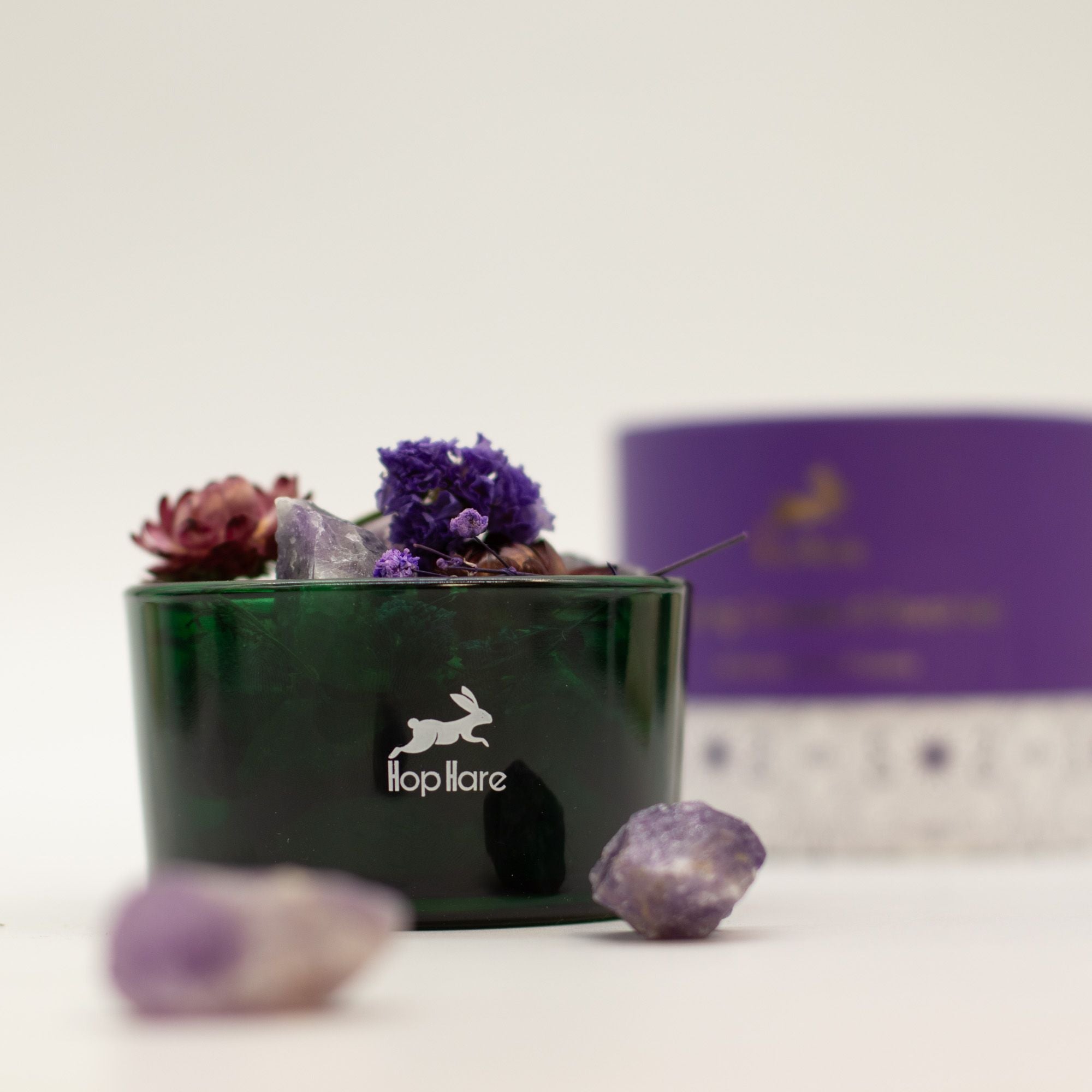 Diffuser Amethyst Crystals & Dried Botanical Floral Aromatherapy Elegant Decor
