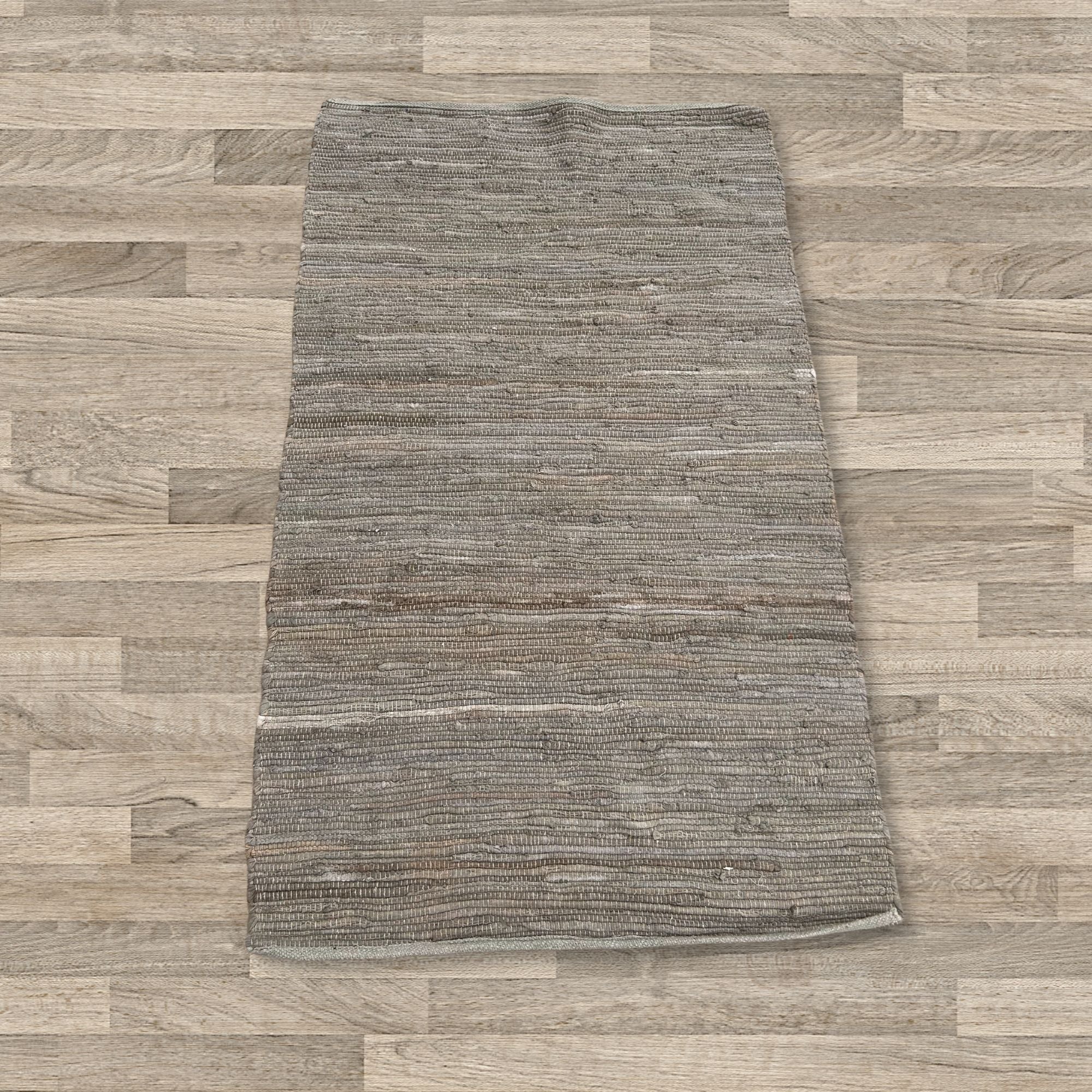 Cotton Rug - Charcoal Colour SMALL Indian Handloom