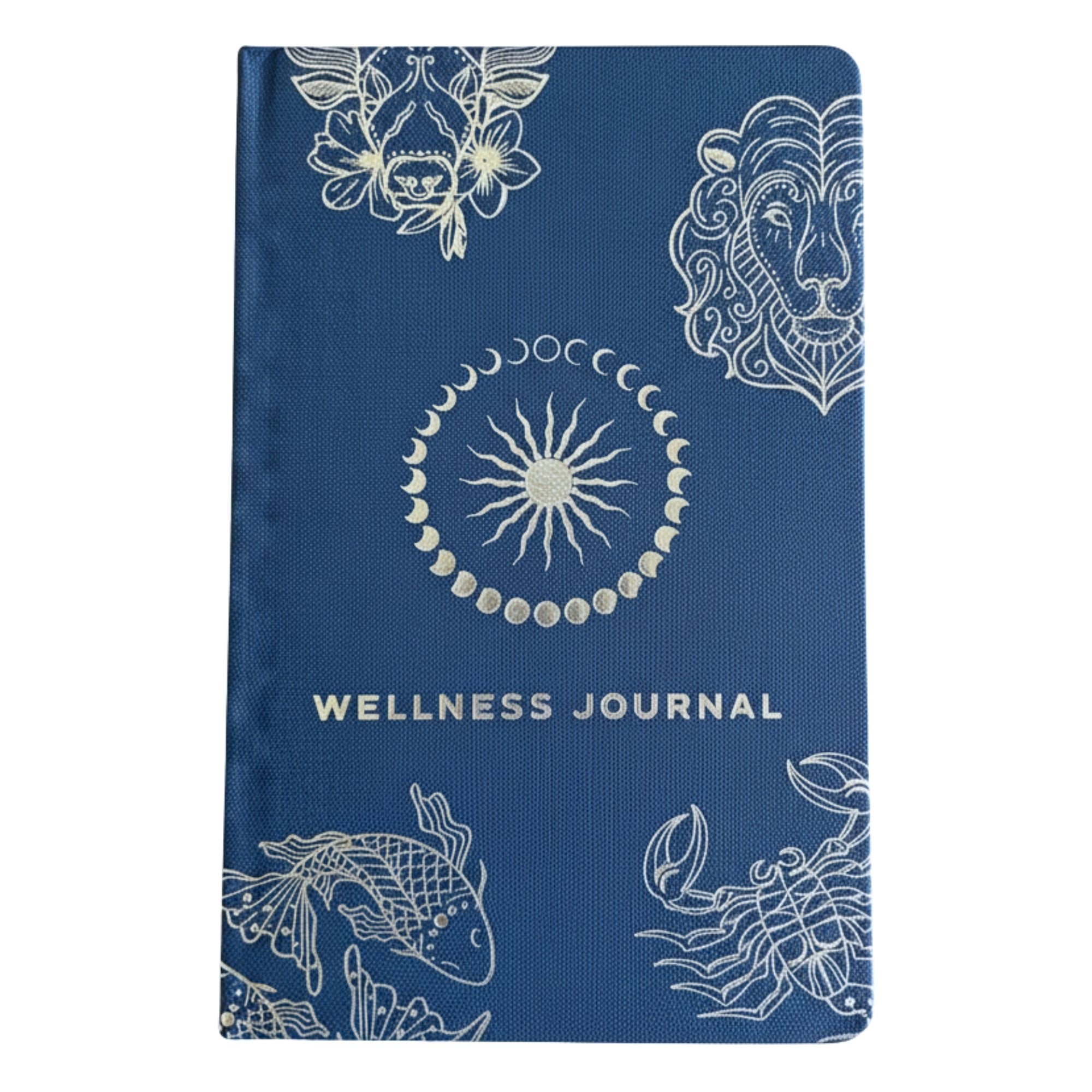 Midnight Blue Wellness Journal - 120 pages - Silver Zodiac