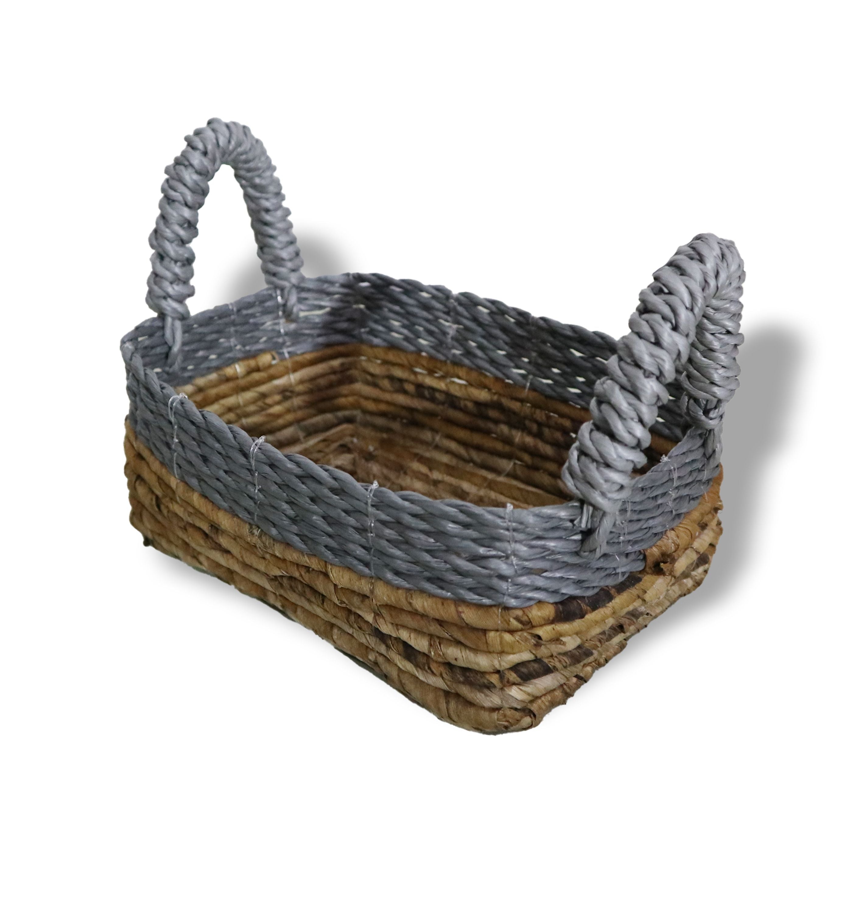 Set of 3 Banana Leaf & Abu-Abu Raffia Square Basket