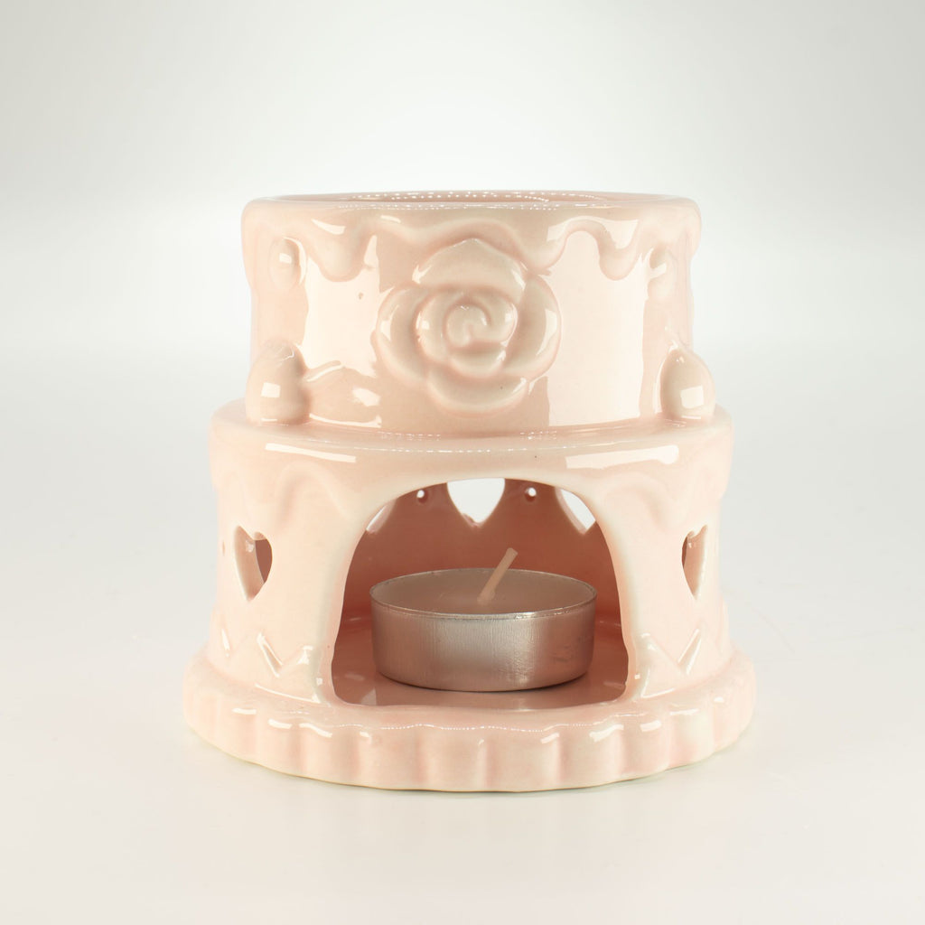 Ceramic Pink Oil Burner Hearts Design