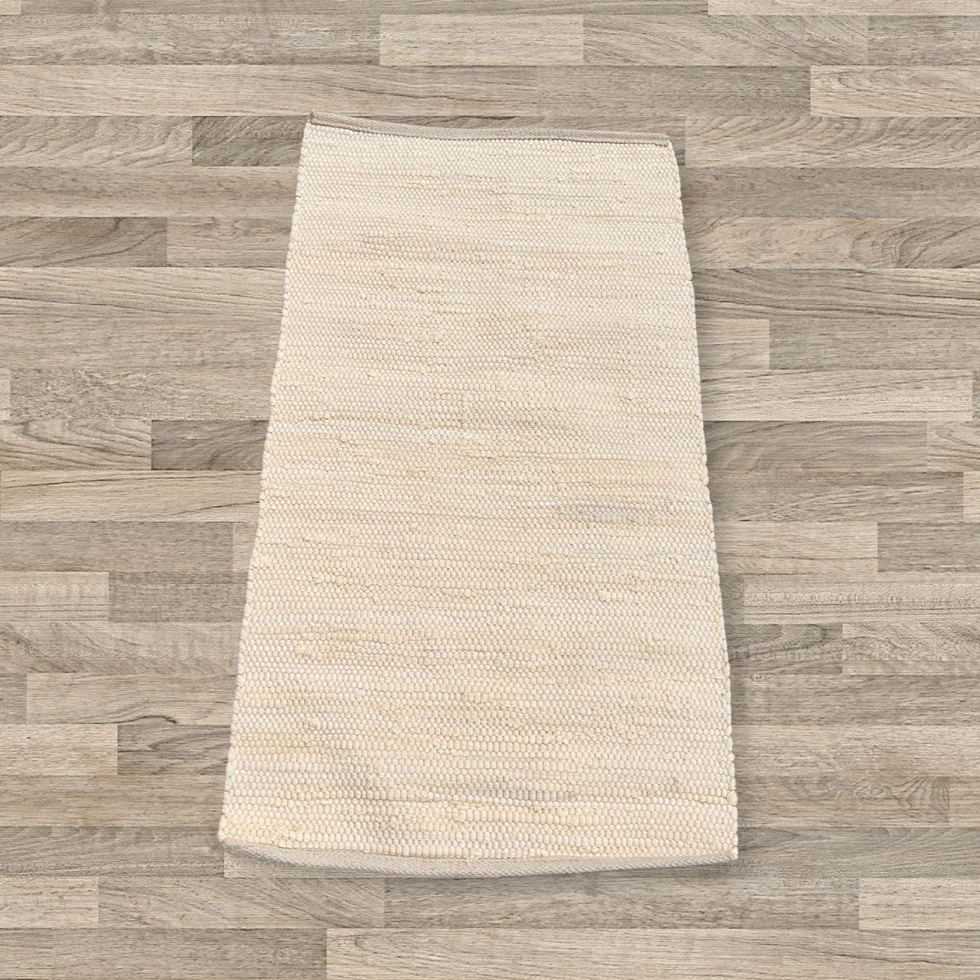 Cotton Rug - Cream Colour SMALL Indian Handloom
