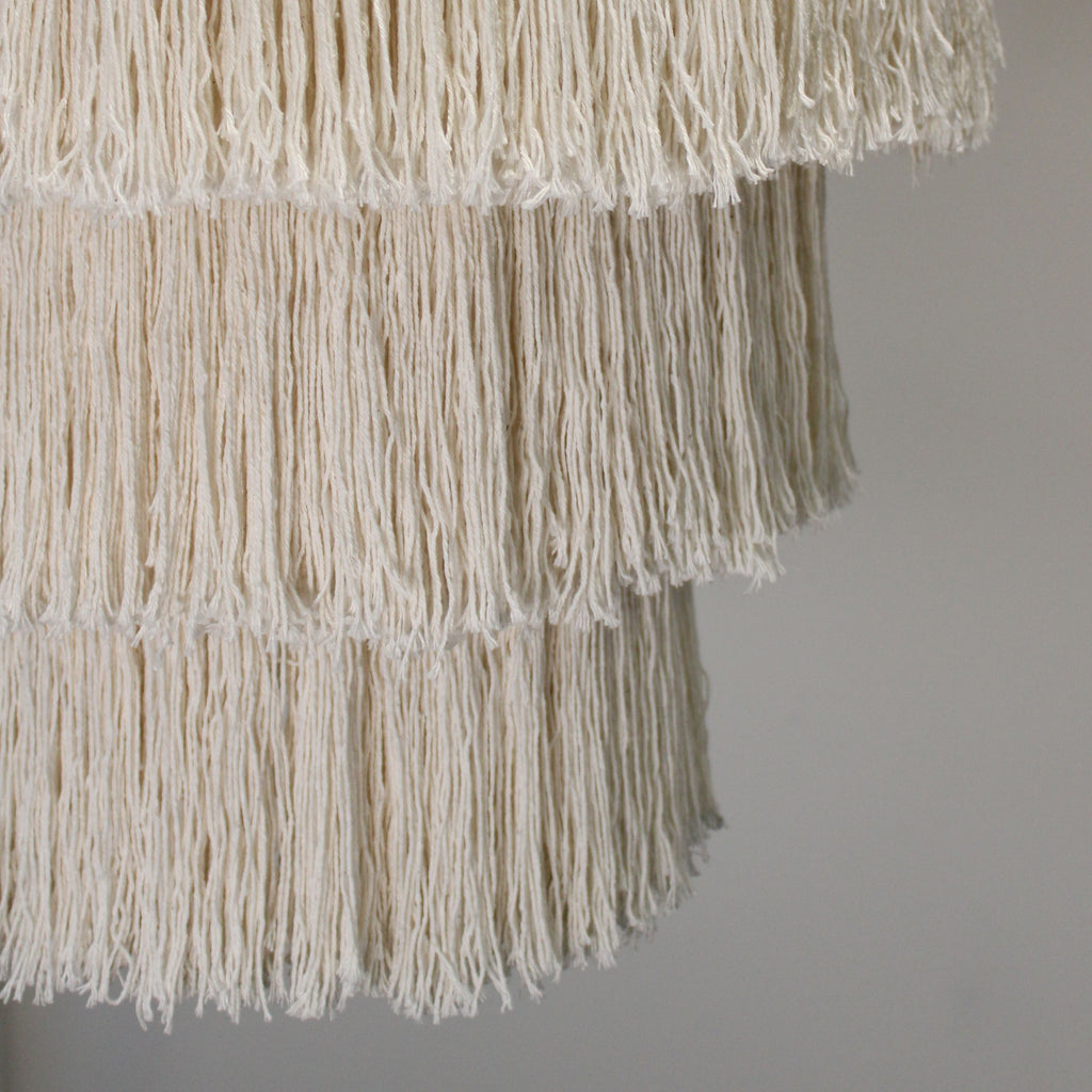 Handmade Macrame Soft Chandelier Natural White