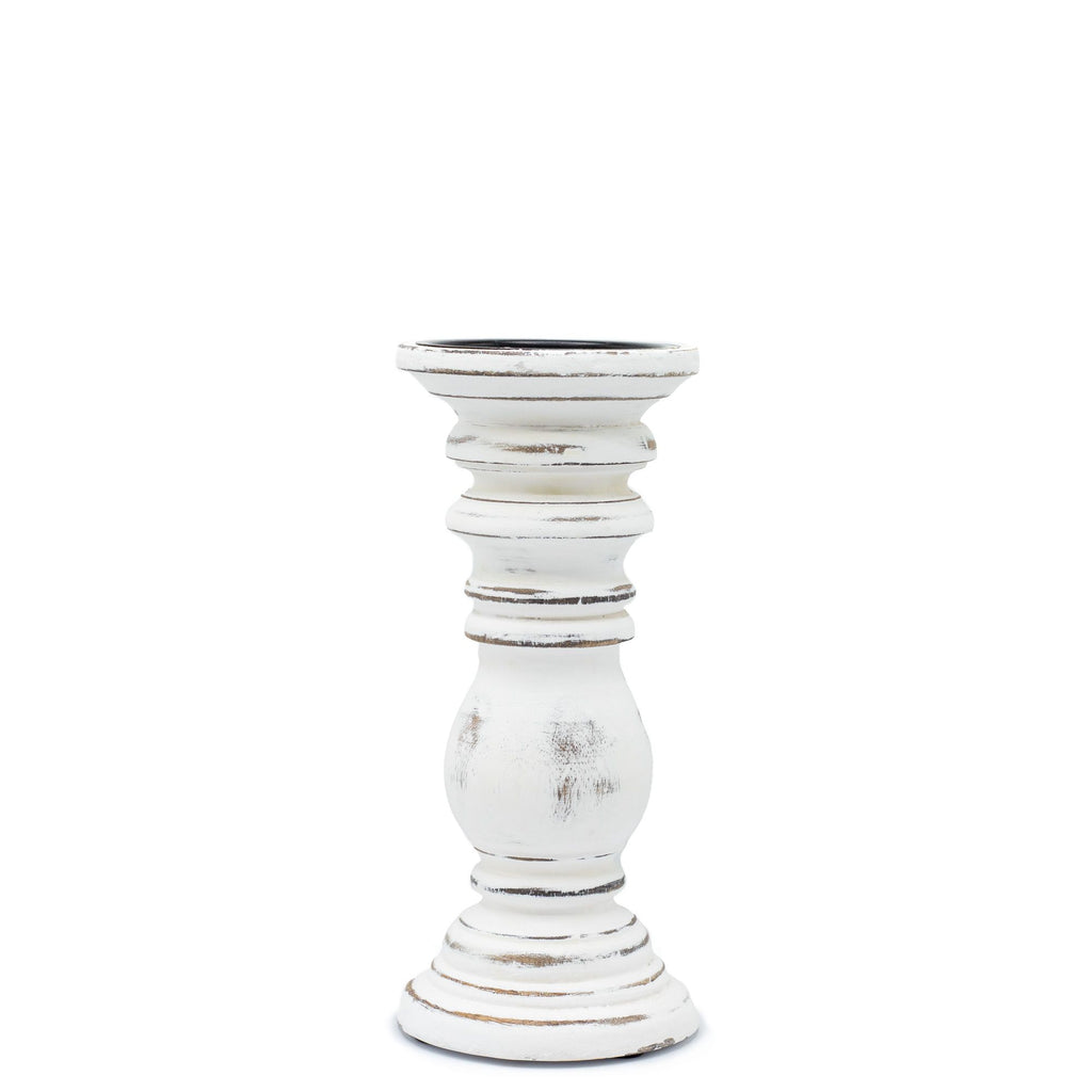 Classic Small Wooden Whitewash Candle Stand